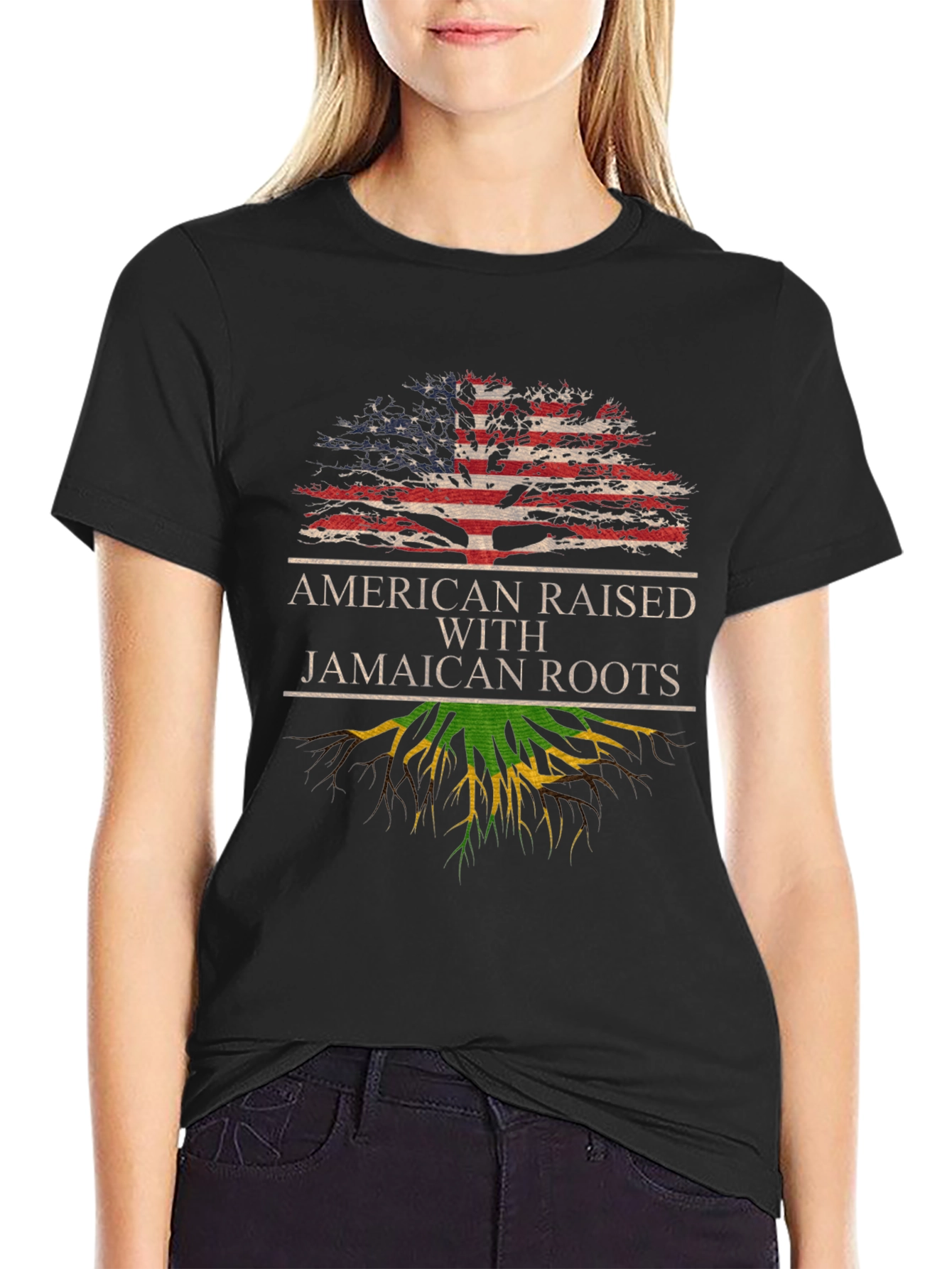 American Raised with Jamaican Roots Tee