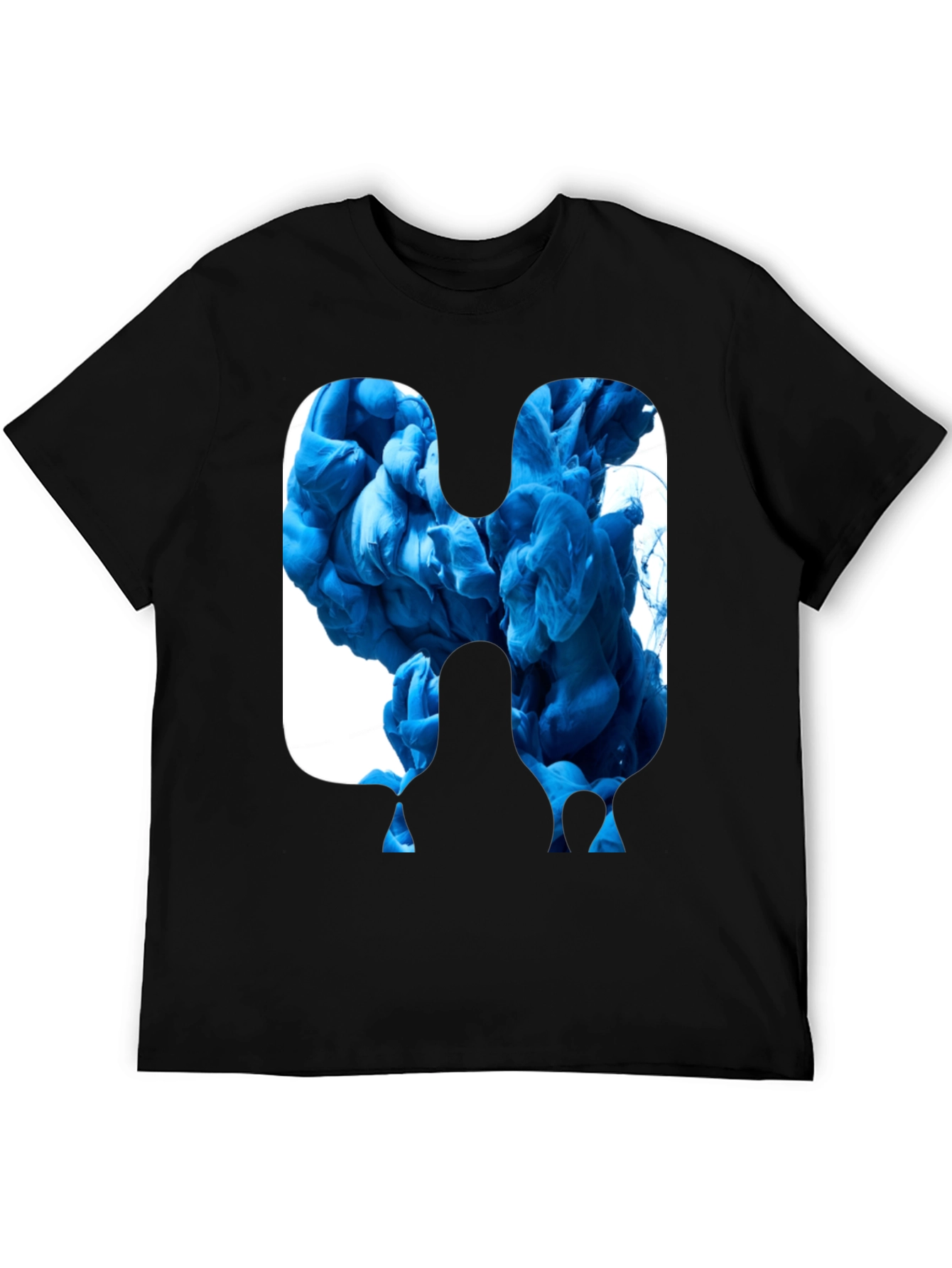 Abstract Blue Ink Graphic Tee