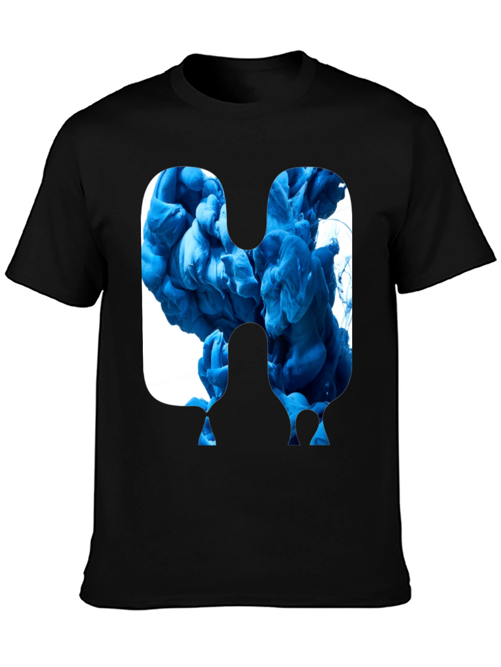 Abstract Blue Ink Graphic Tee