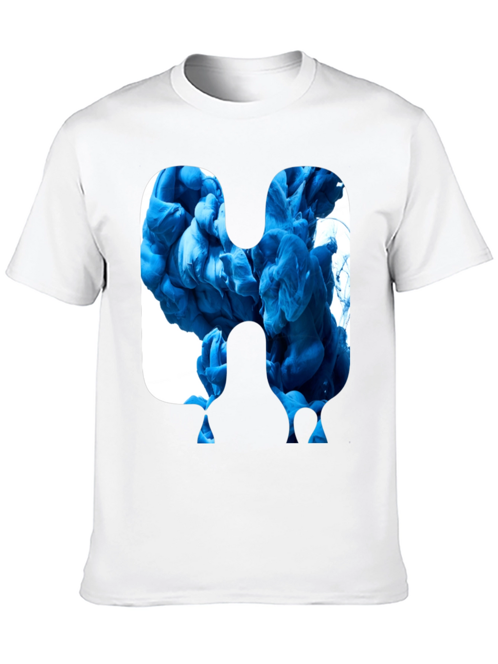 Abstract Blue Ink Graphic Tee