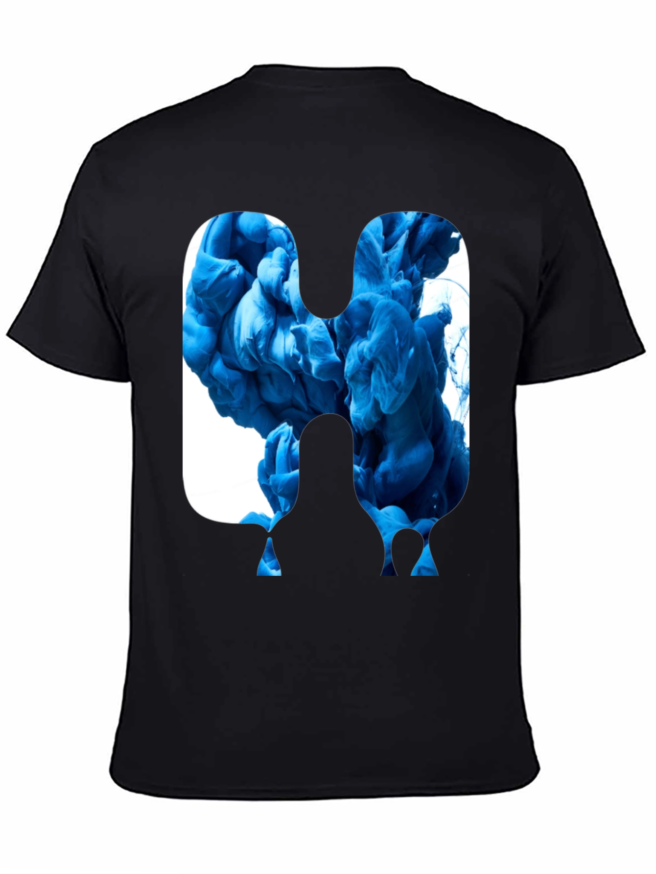 Abstract Blue Ink Graphic Tee