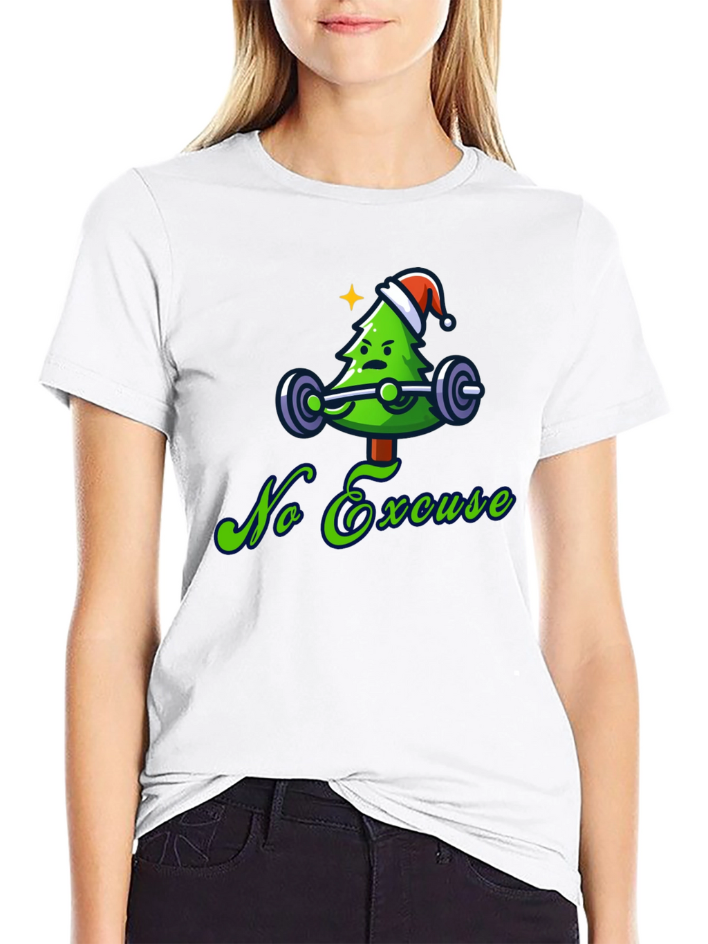 Funny Christmas Workout T-Shirt - No Excuses