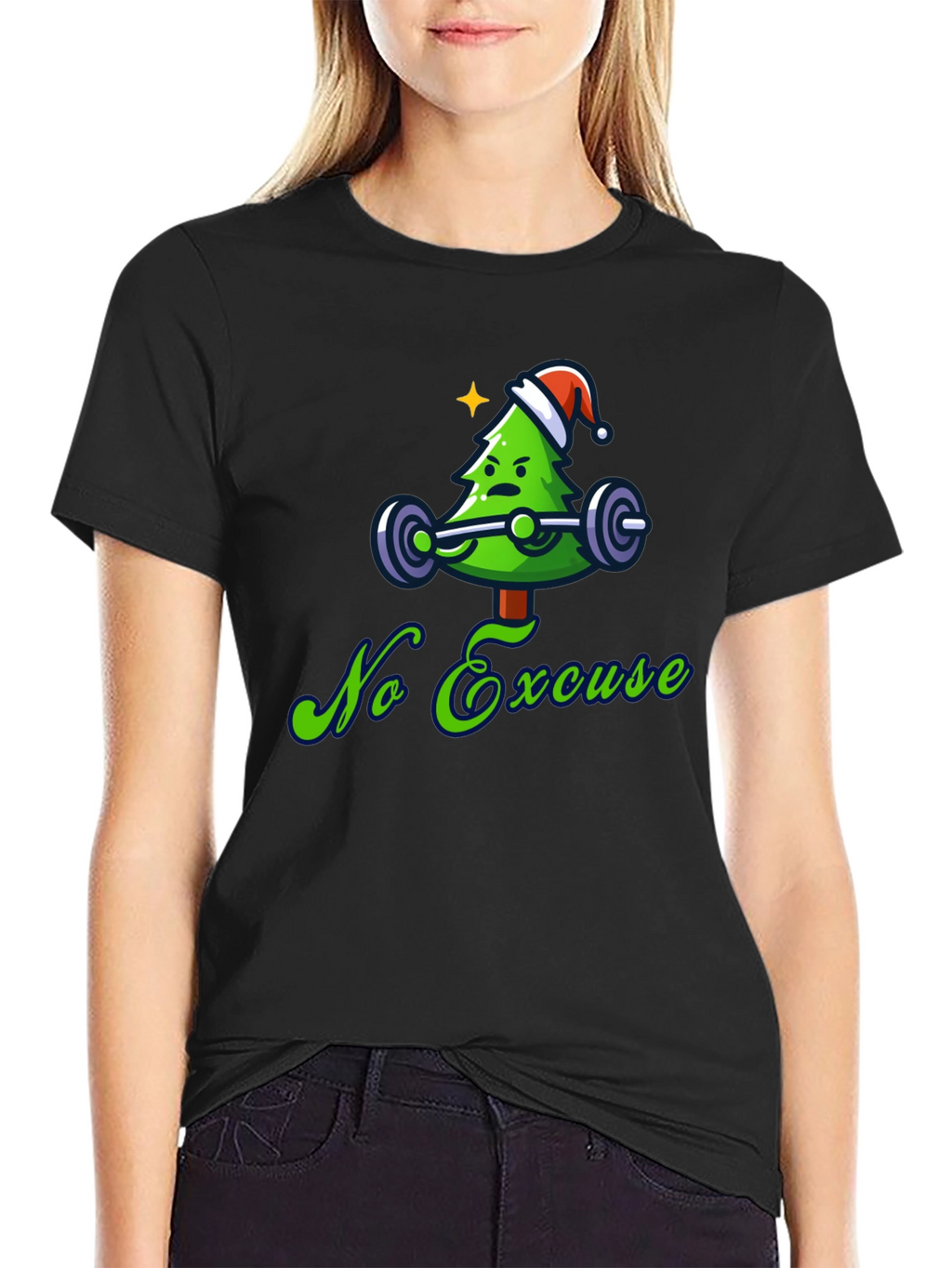 Funny Christmas Workout T-Shirt - No Excuses