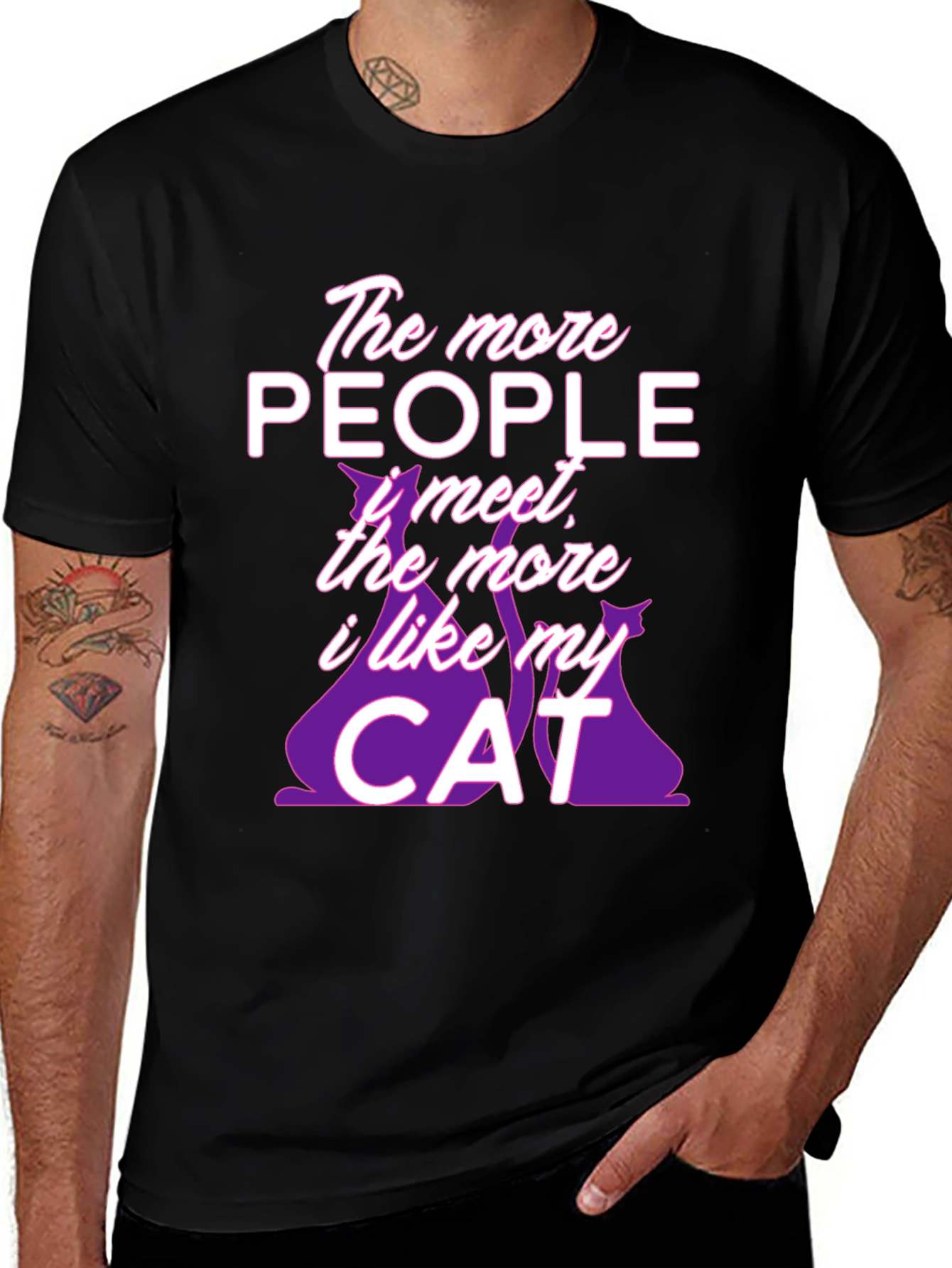 The More People Cat T-Shirt -  Comfortable Cotton Tee