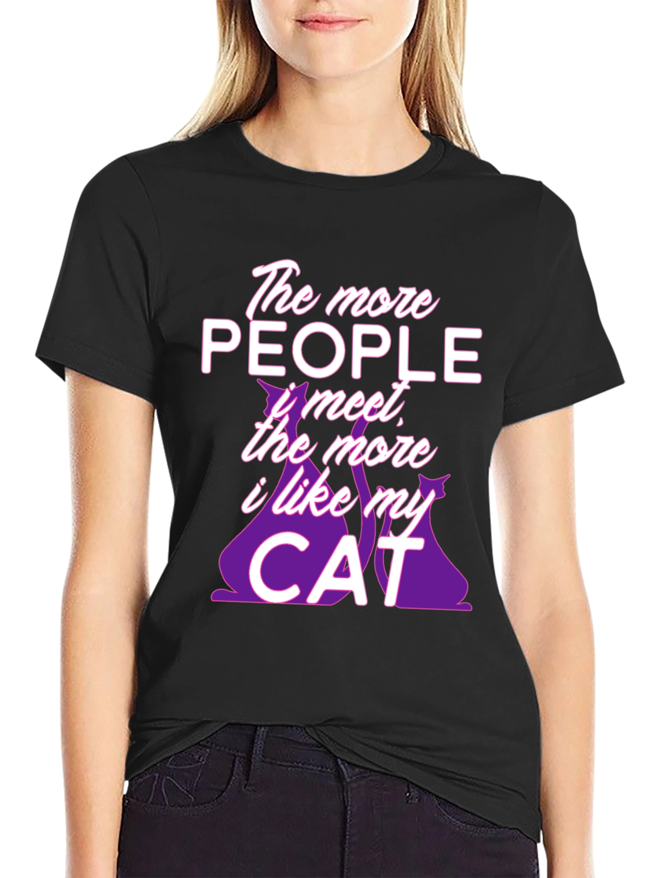 The More People Cat T-Shirt -  Comfortable Cotton Tee