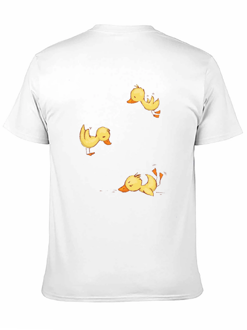 Duckling Print Black Crew Neck T-Shirt