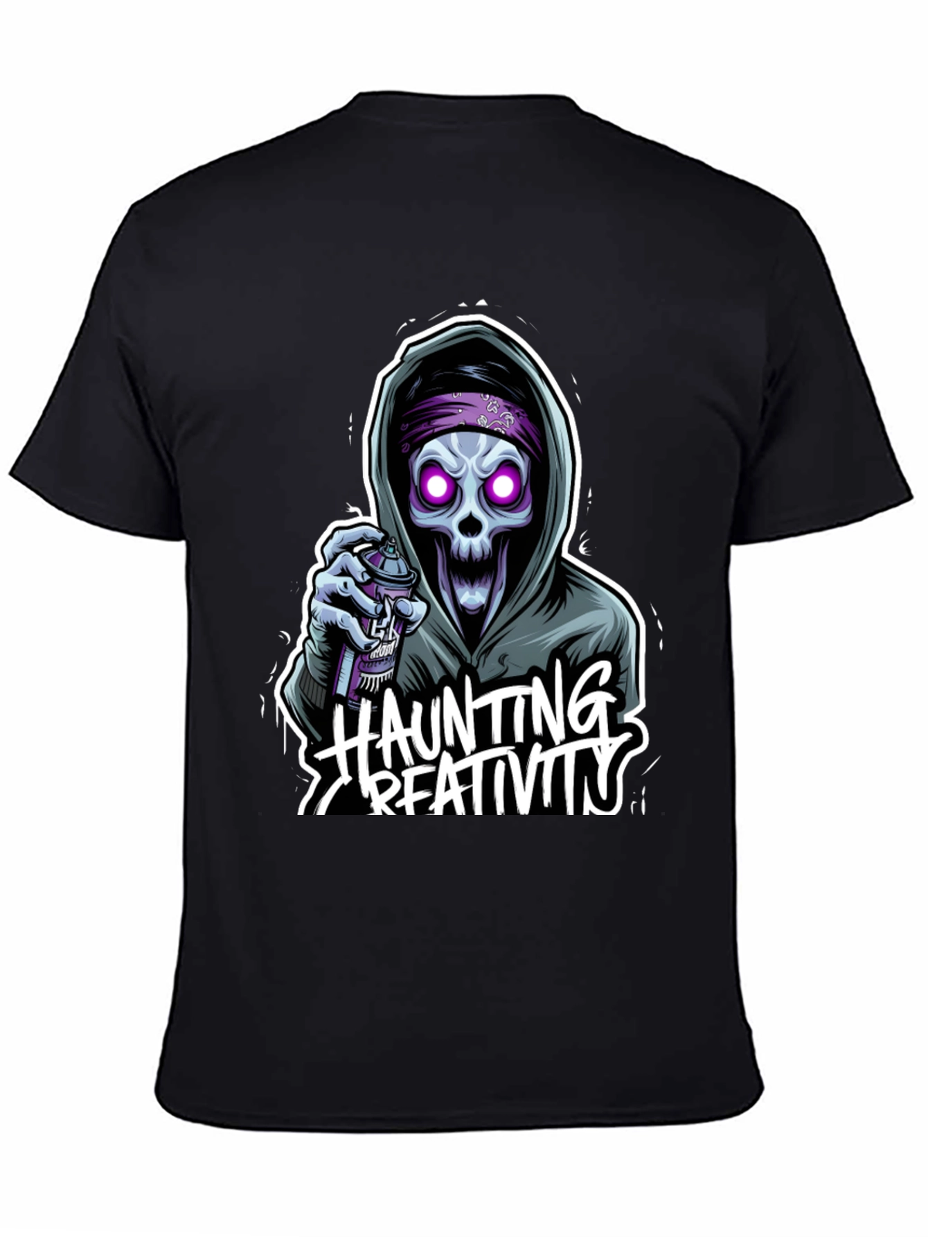 Haunting Creativity Skull Graphic T-Shirt