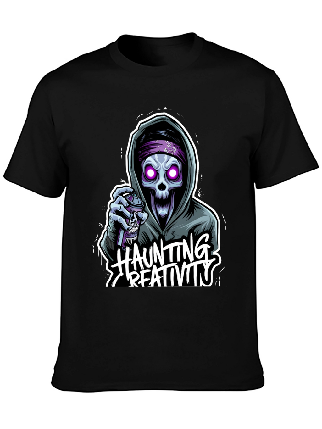 Haunting Creativity Skull Graphic T-Shirt
