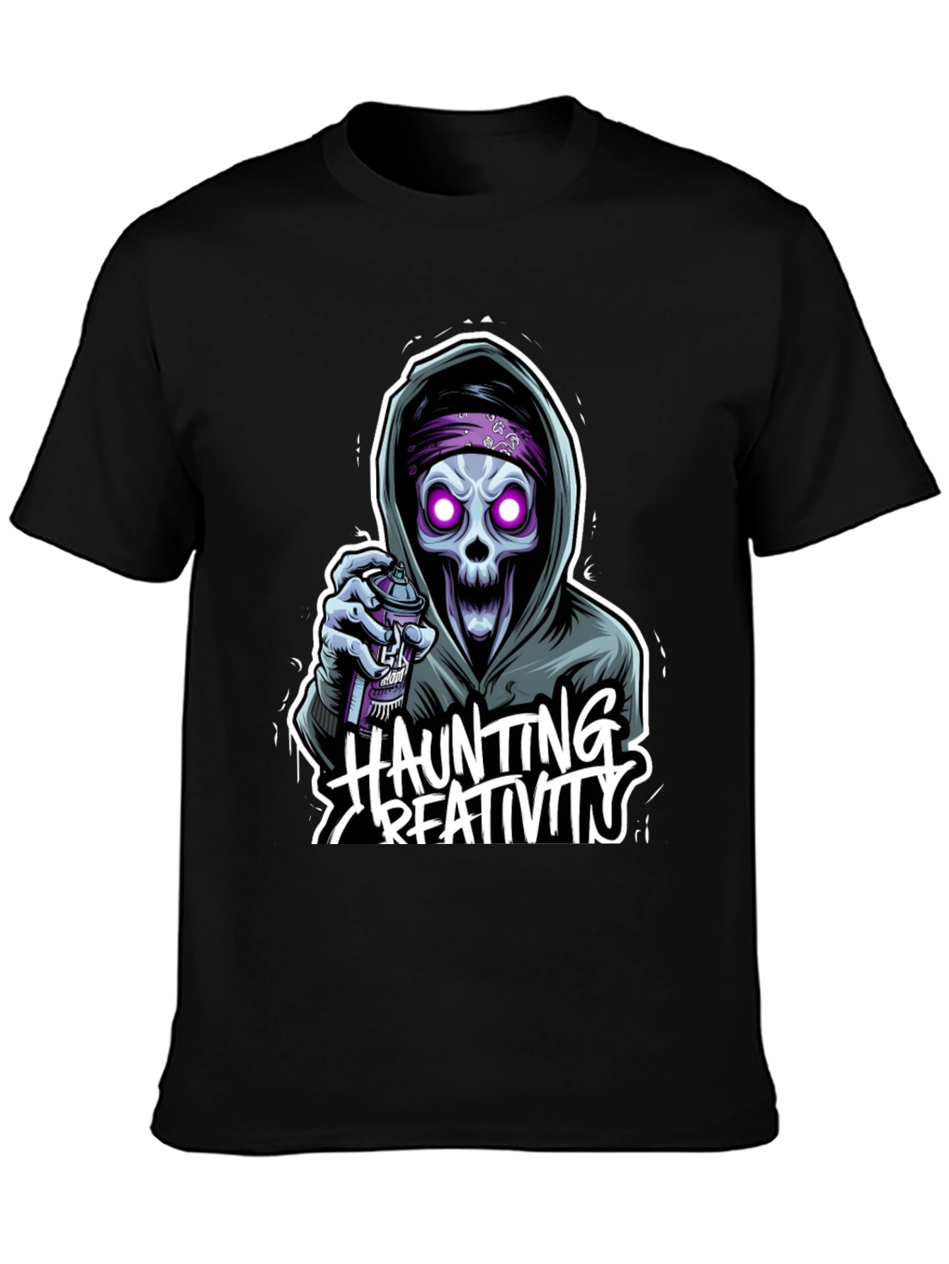 Haunting Creativity Skull Graphic T-Shirt