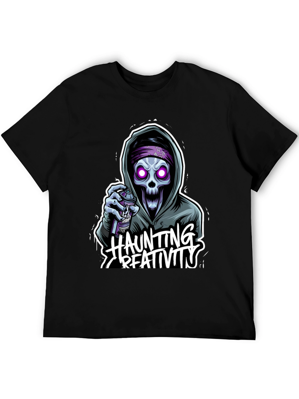 Haunting Creativity Skull Graphic T-Shirt