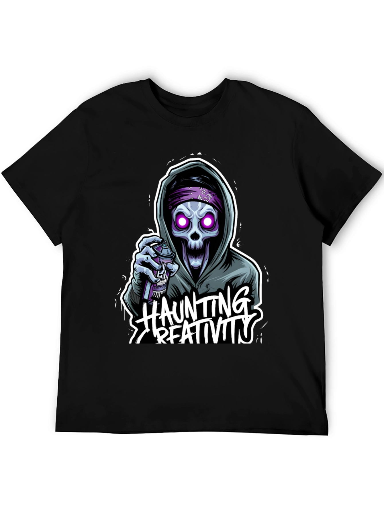 Haunting Creativity Skull Graphic T-Shirt