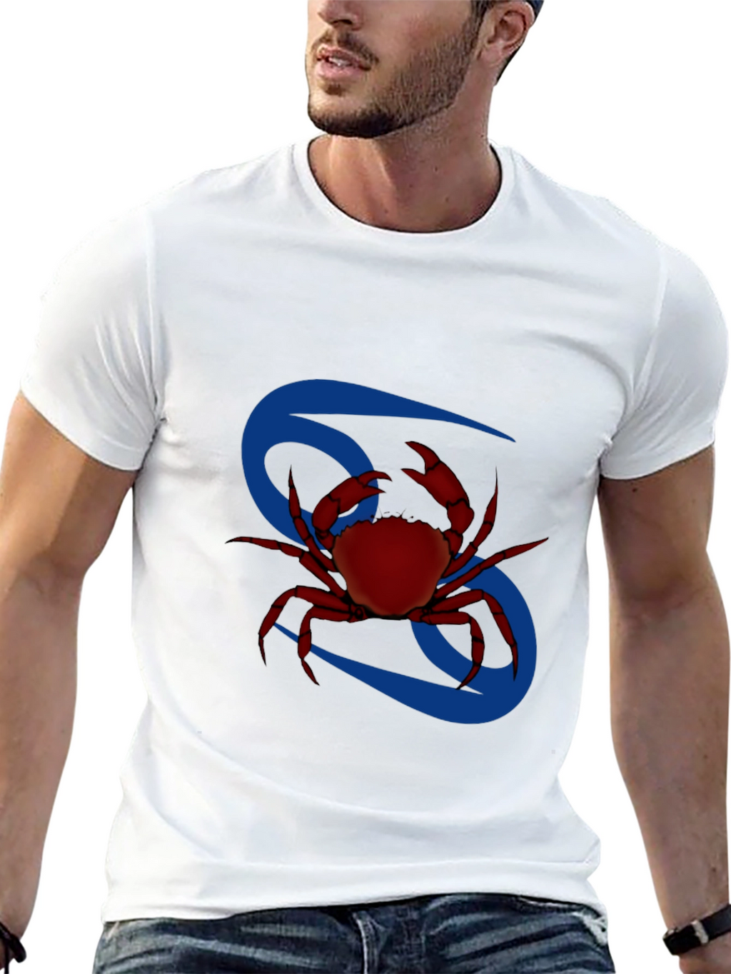 Cancer Zodiac T-Shirt - Red Crab Design