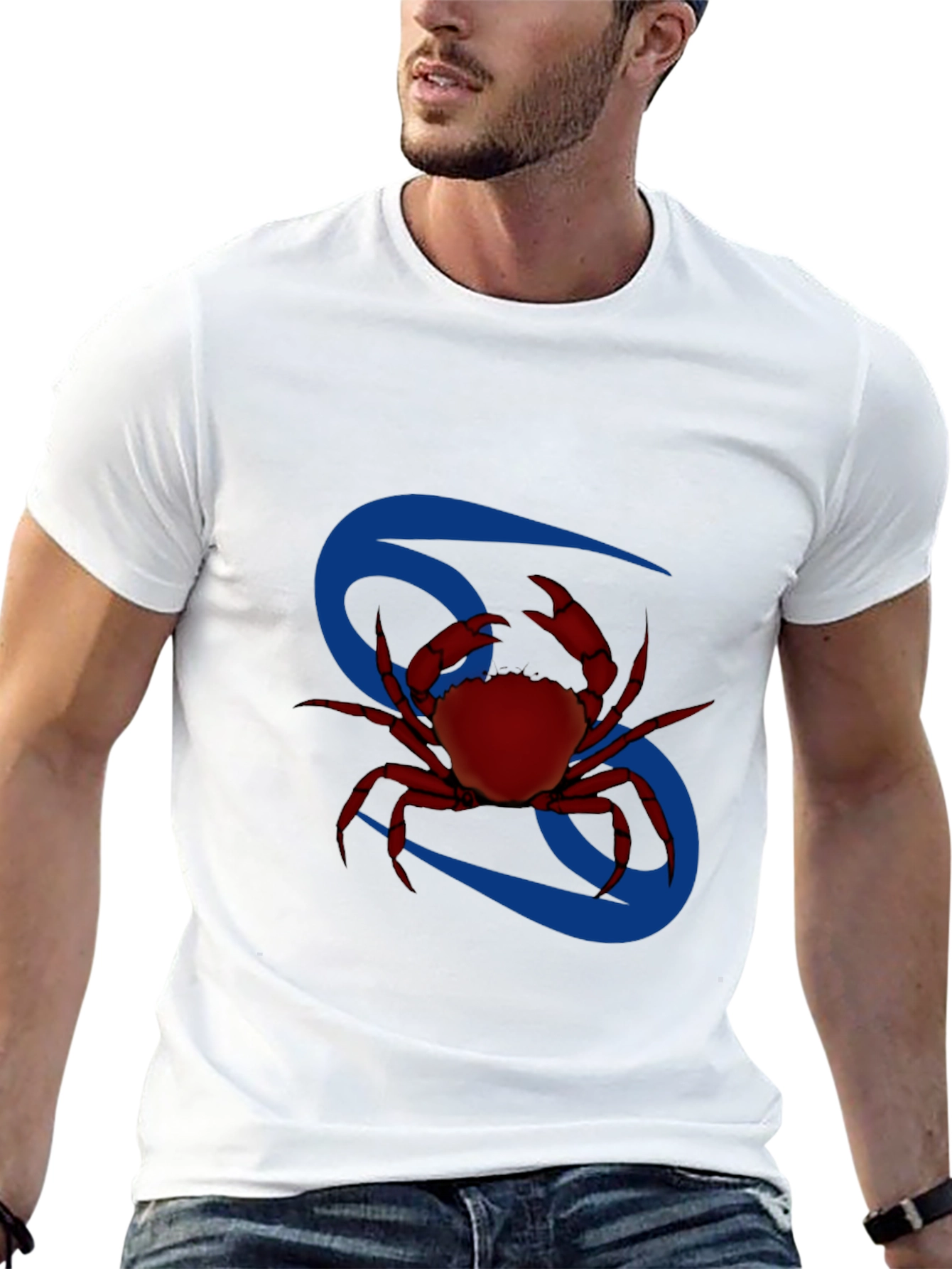 Cancer Zodiac T-Shirt - Red Crab Design
