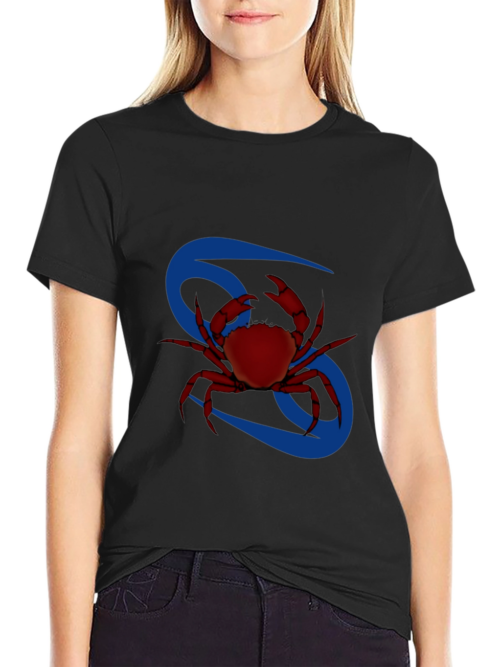 Cancer Zodiac T-Shirt - Red Crab Design