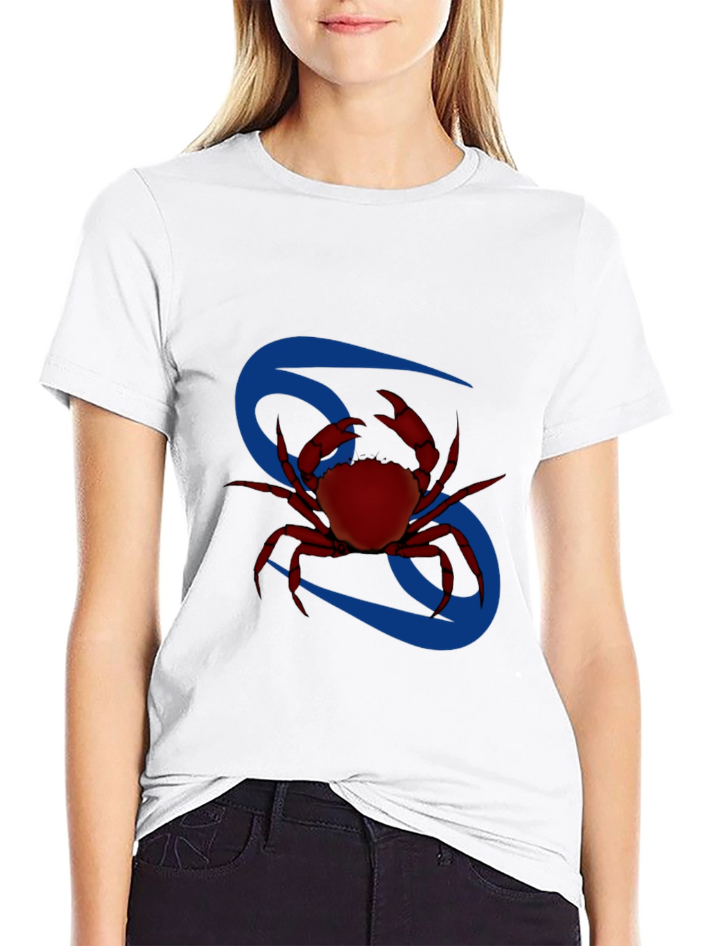 Cancer Zodiac T-Shirt - Red Crab Design