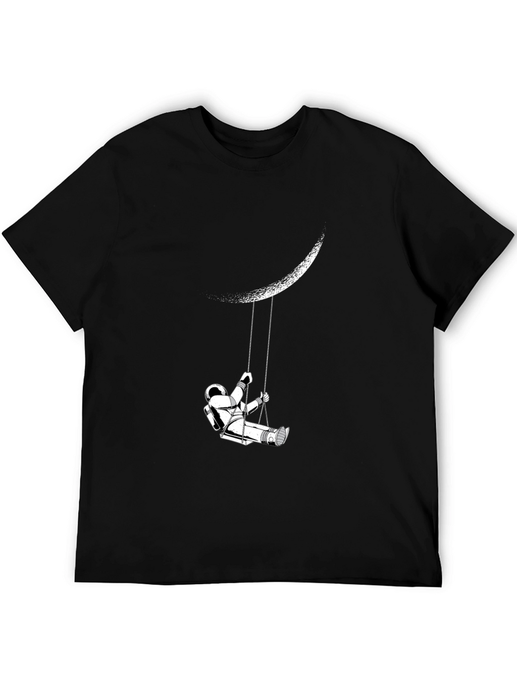 Astronaut Moon Swing Black T-Shirt - Dreamer Space Tee