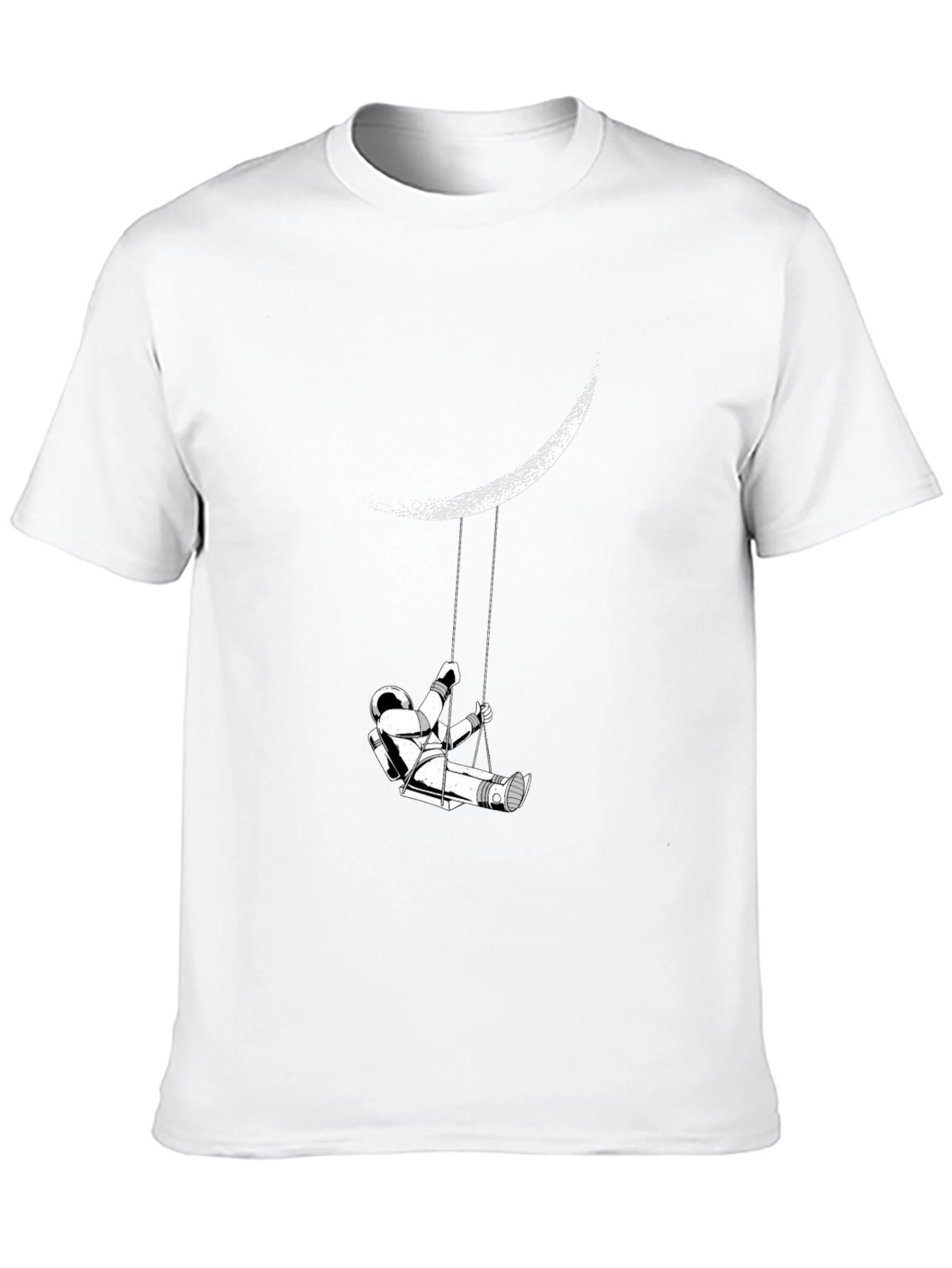 Astronaut Moon Swing Black T-Shirt - Dreamer Space Tee