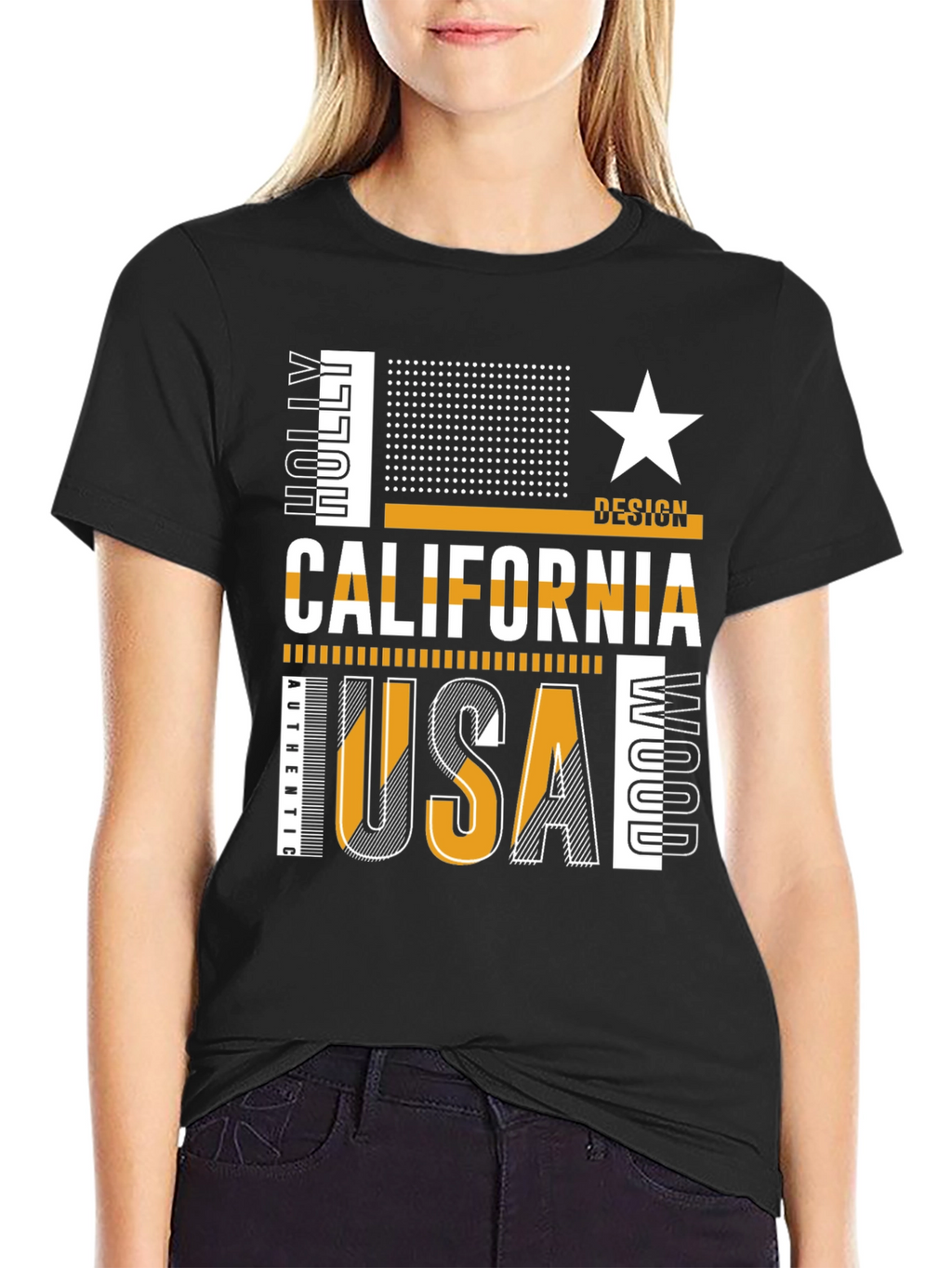 California USA Graphic Tee - Mens Black T-Shirt