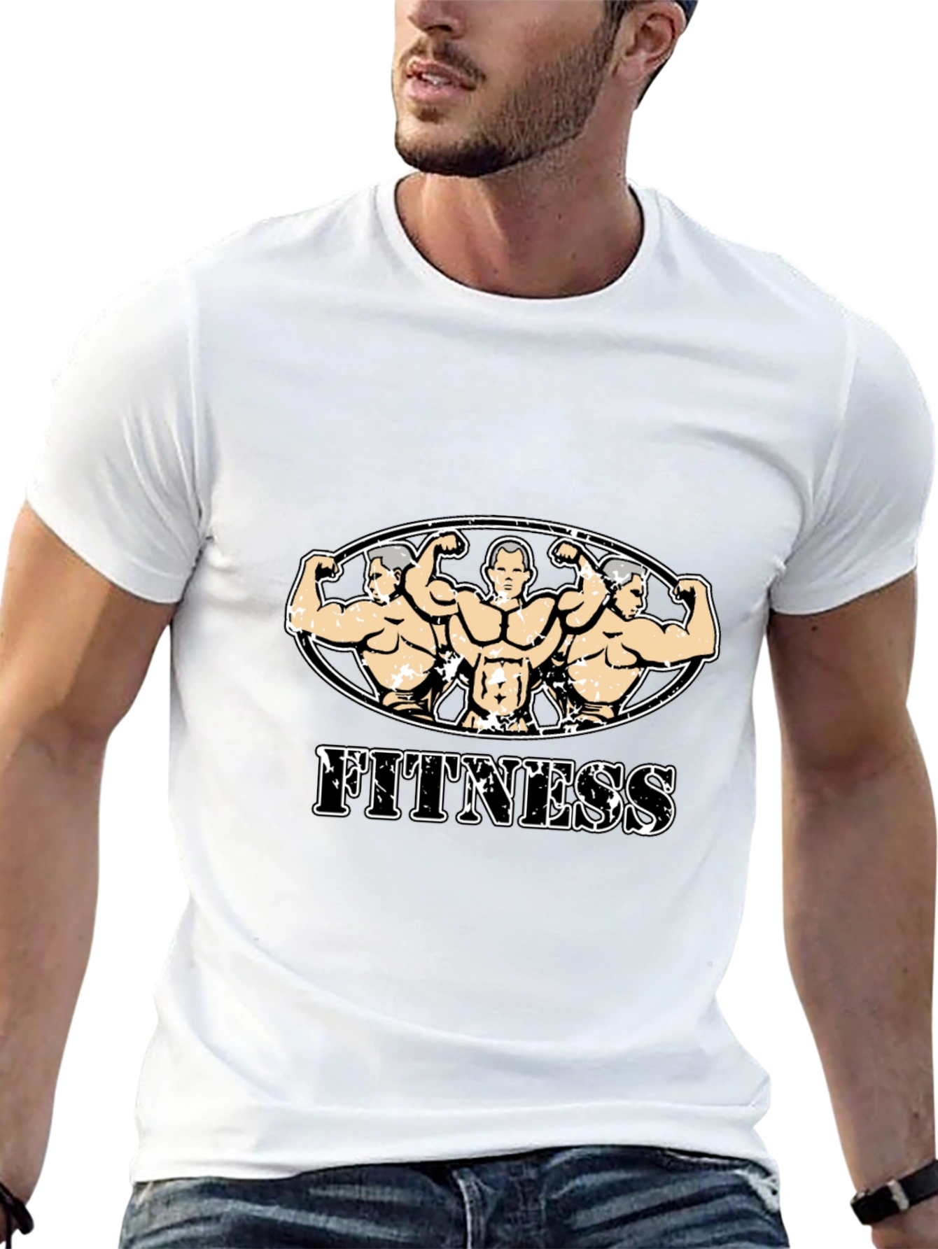 Fitness Graphic T-Shirt Bodybuilding Design