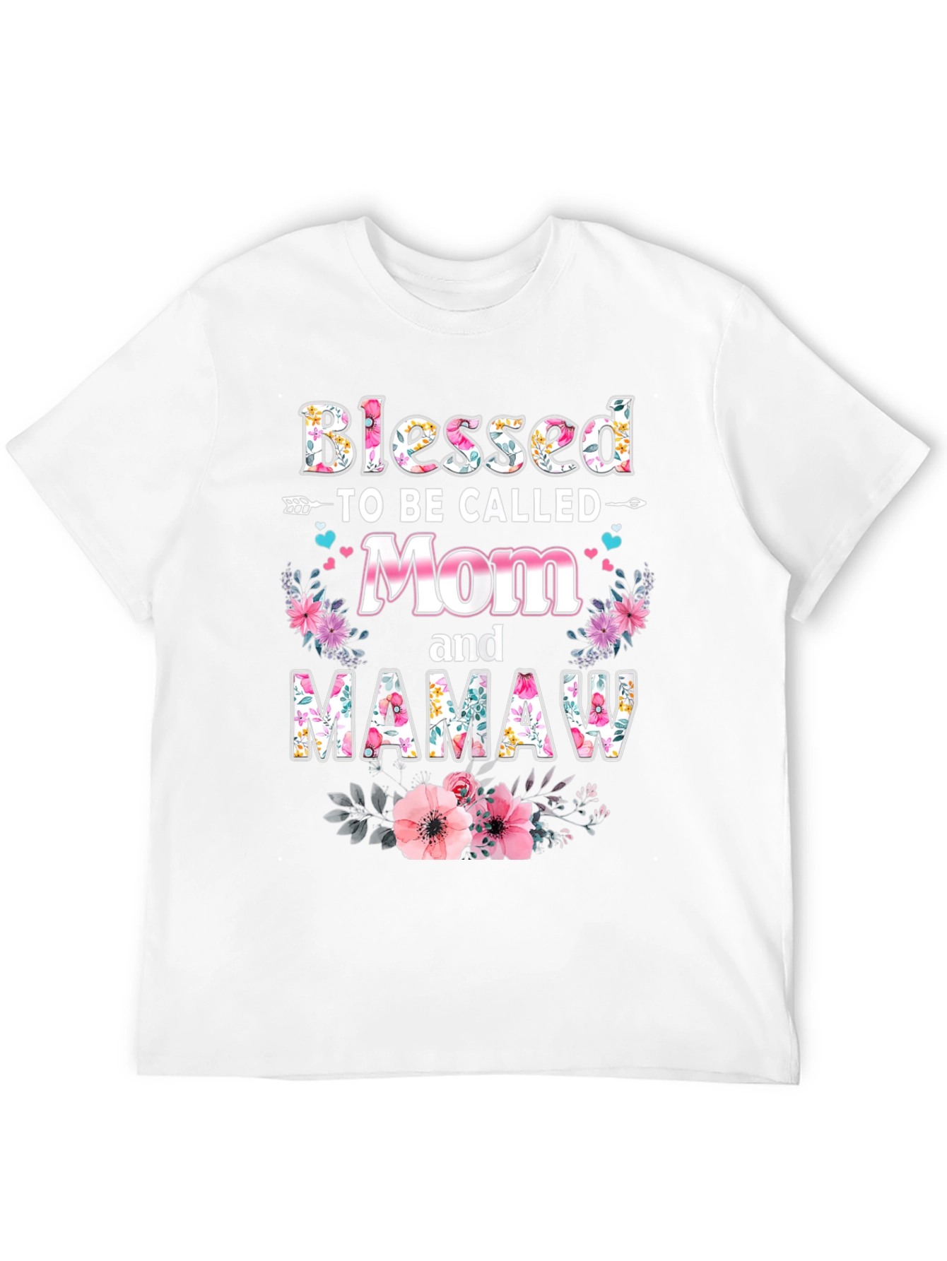 Blessed Mom & Mamaw Floral T-Shirt