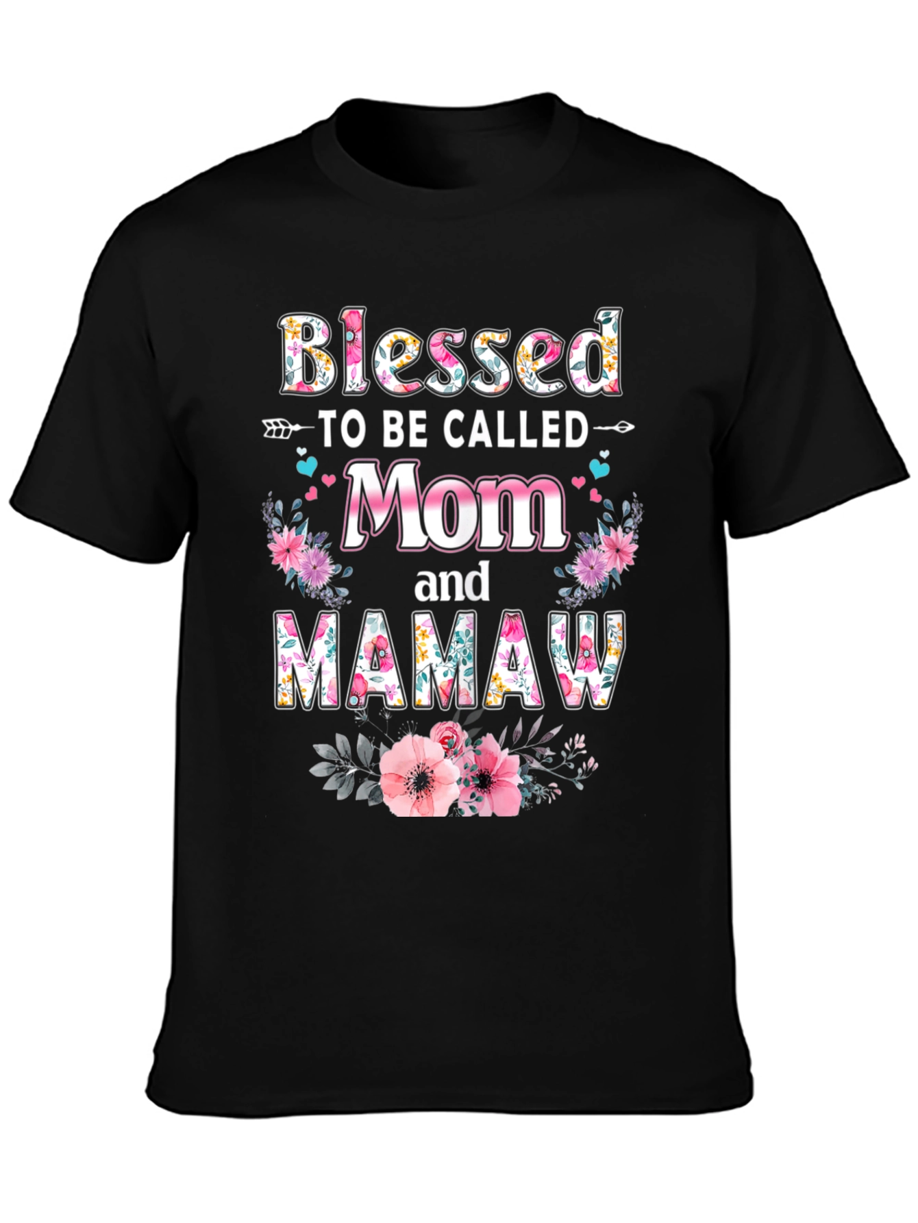 Blessed Mom & Mamaw Floral T-Shirt