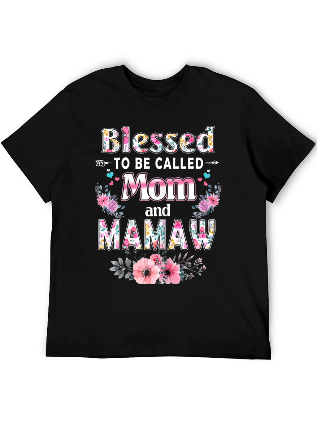 Blessed Mom & Mamaw Floral T-Shirt