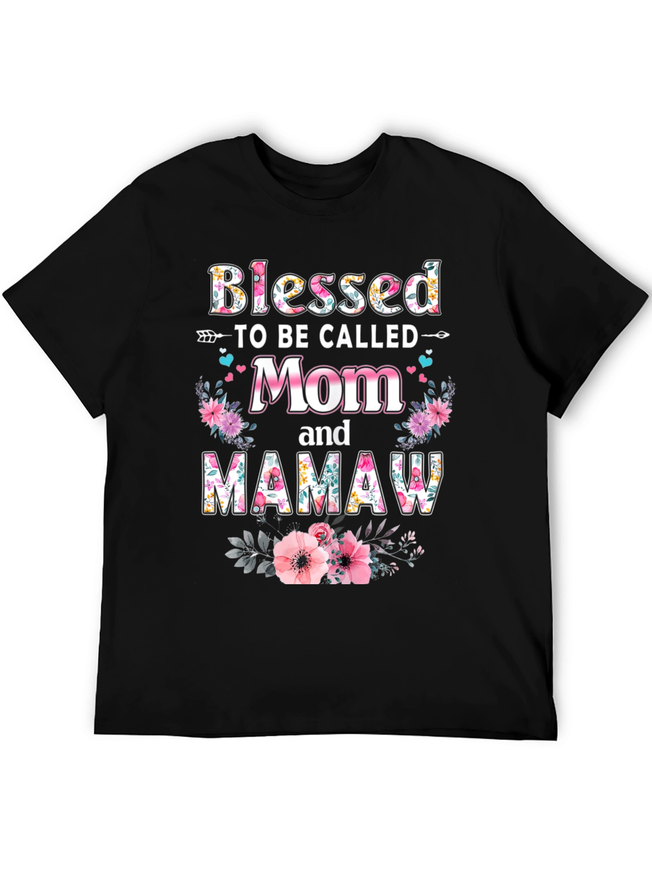 Blessed Mom & Mamaw Floral T-Shirt