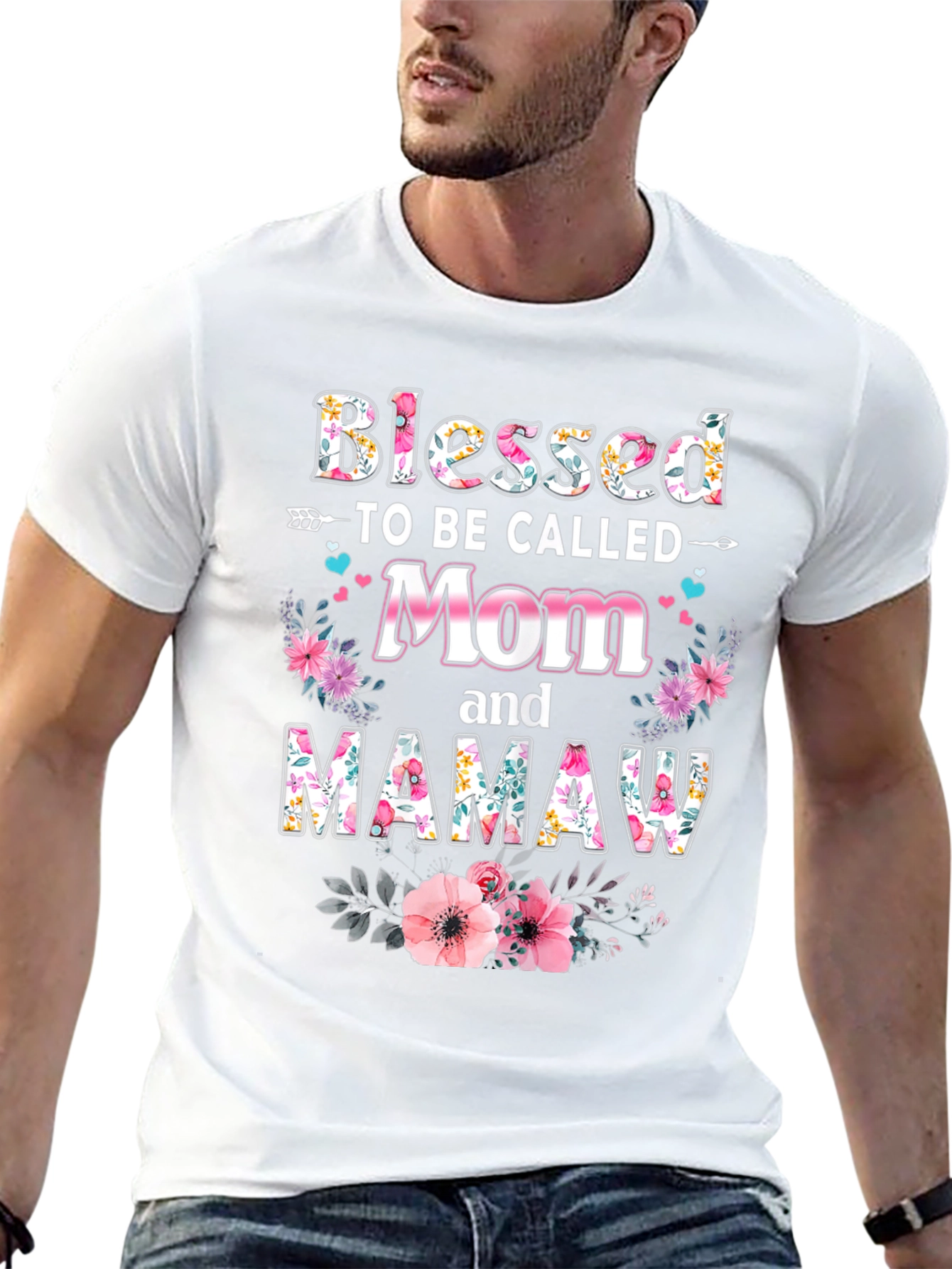 Blessed Mom & Mamaw Floral T-Shirt