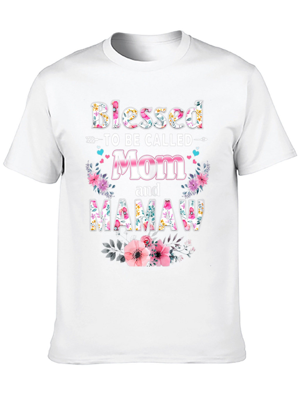 Blessed Mom & Mamaw Floral T-Shirt