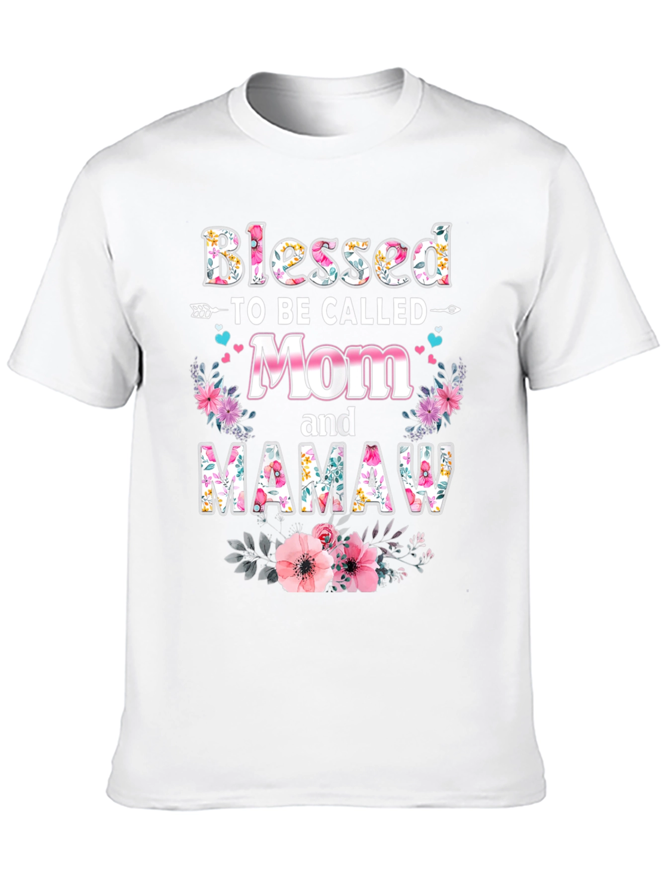 Blessed Mom & Mamaw Floral T-Shirt