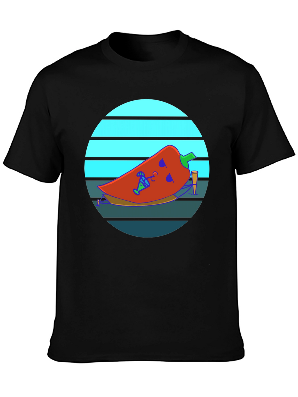 Chill Pepper Graphic Tee - Black