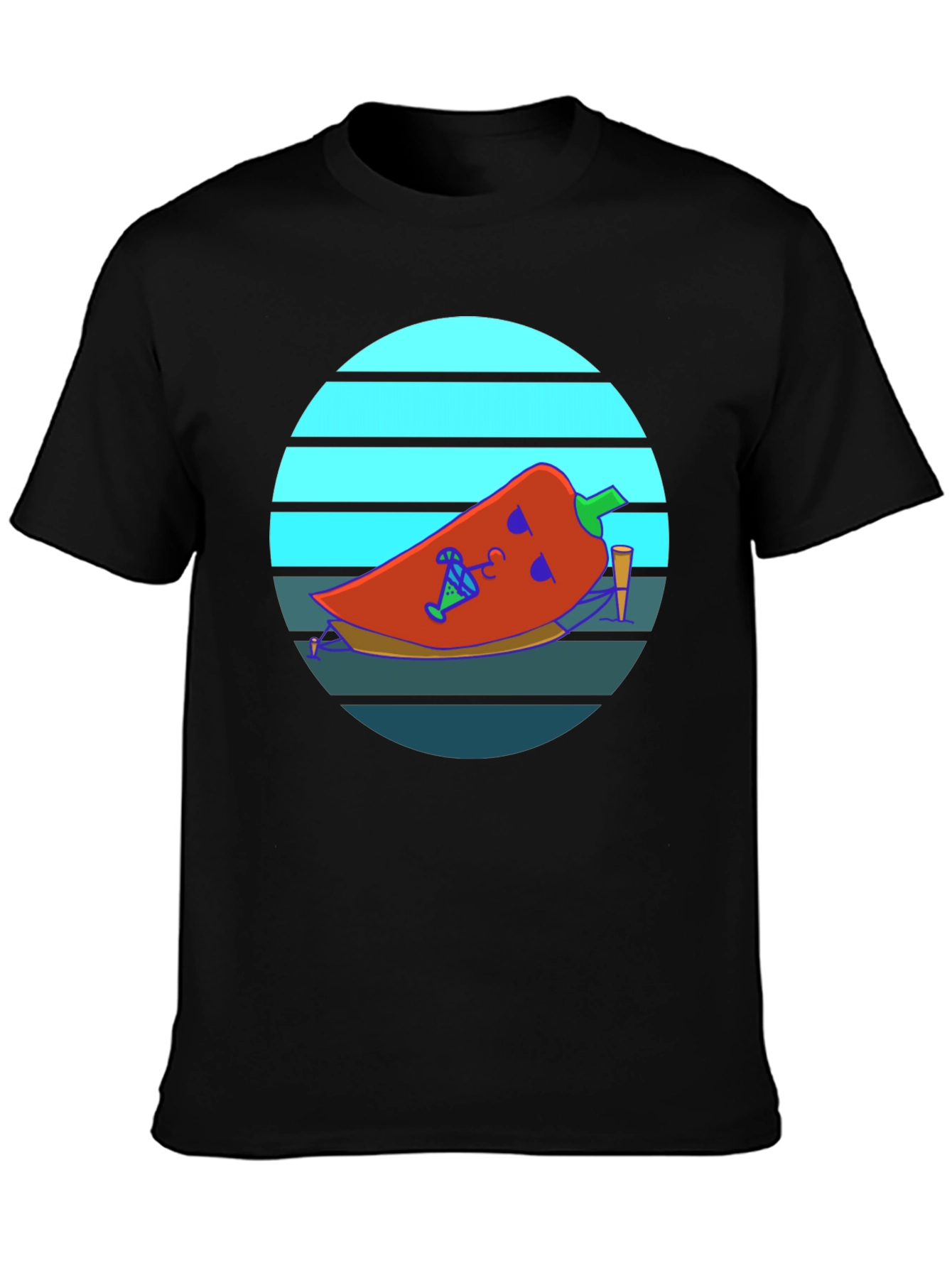 Chill Pepper Graphic Tee - Black