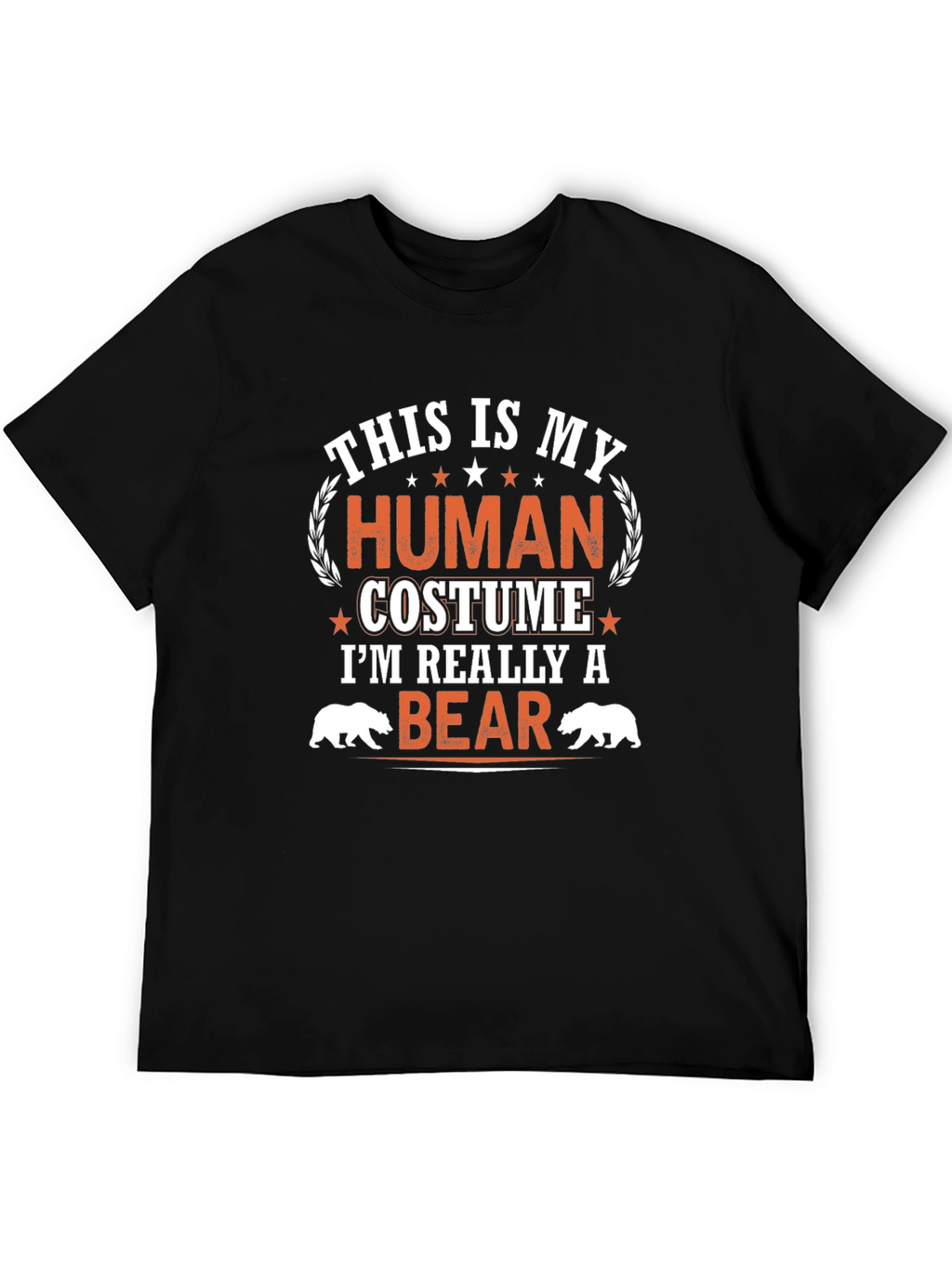 Human Costume Bear T-Shirt Funny Halloween Tee