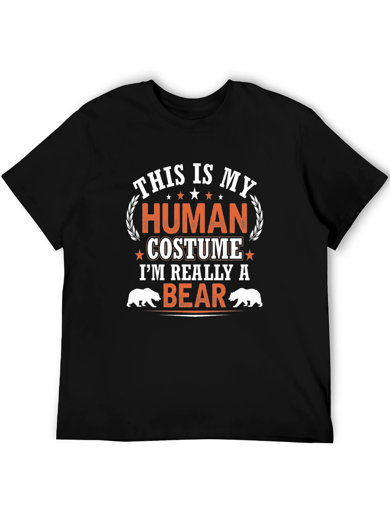 Human Costume Bear T-Shirt Funny Halloween Tee