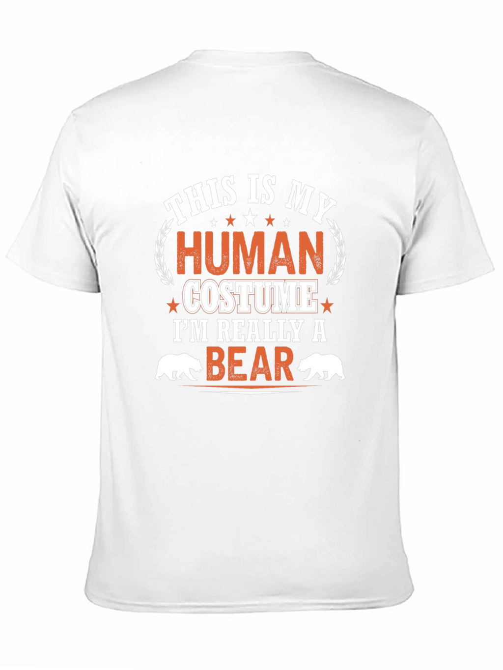 Human Costume Bear T-Shirt Funny Halloween Tee