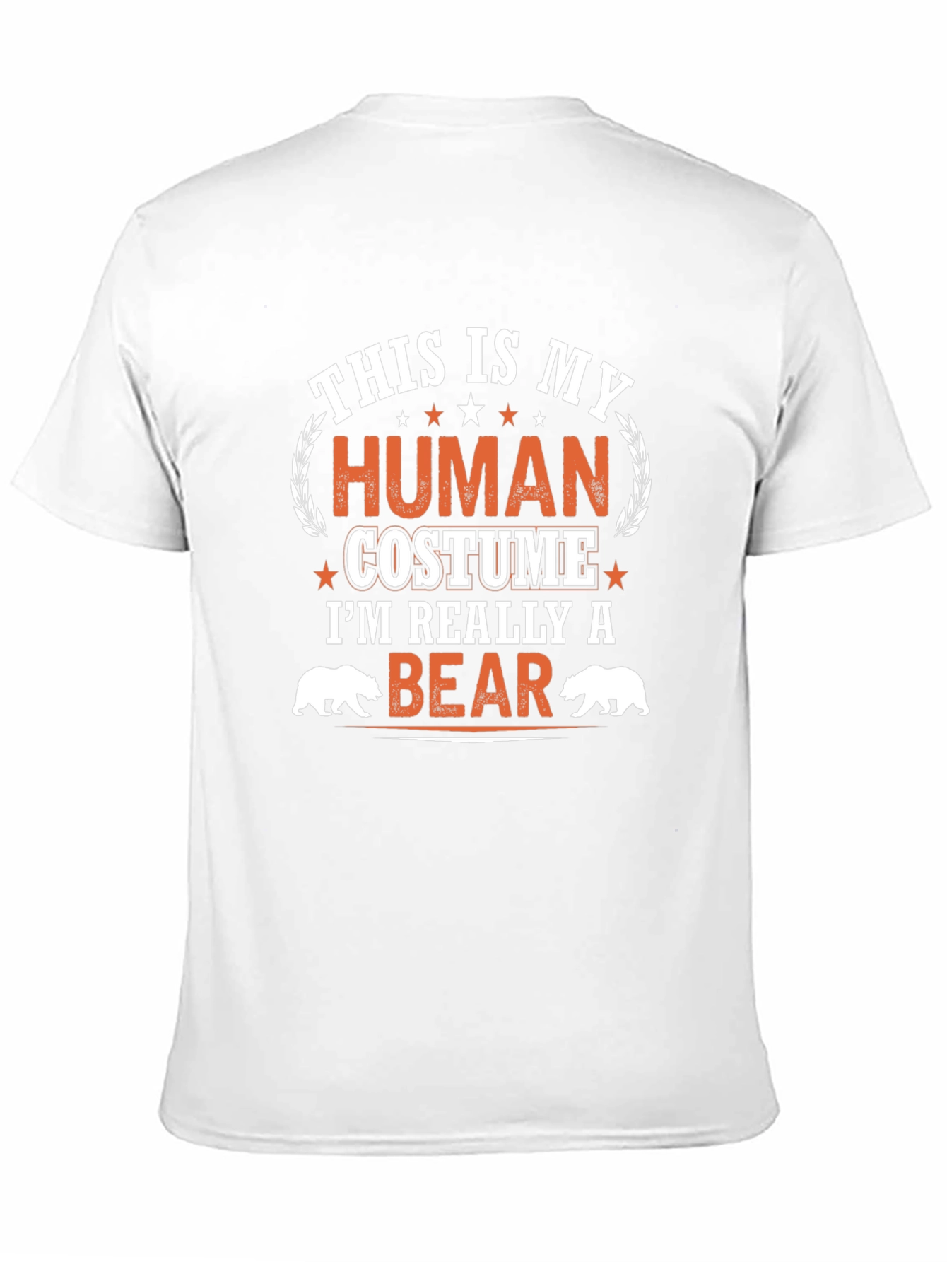 Human Costume Bear T-Shirt Funny Halloween Tee