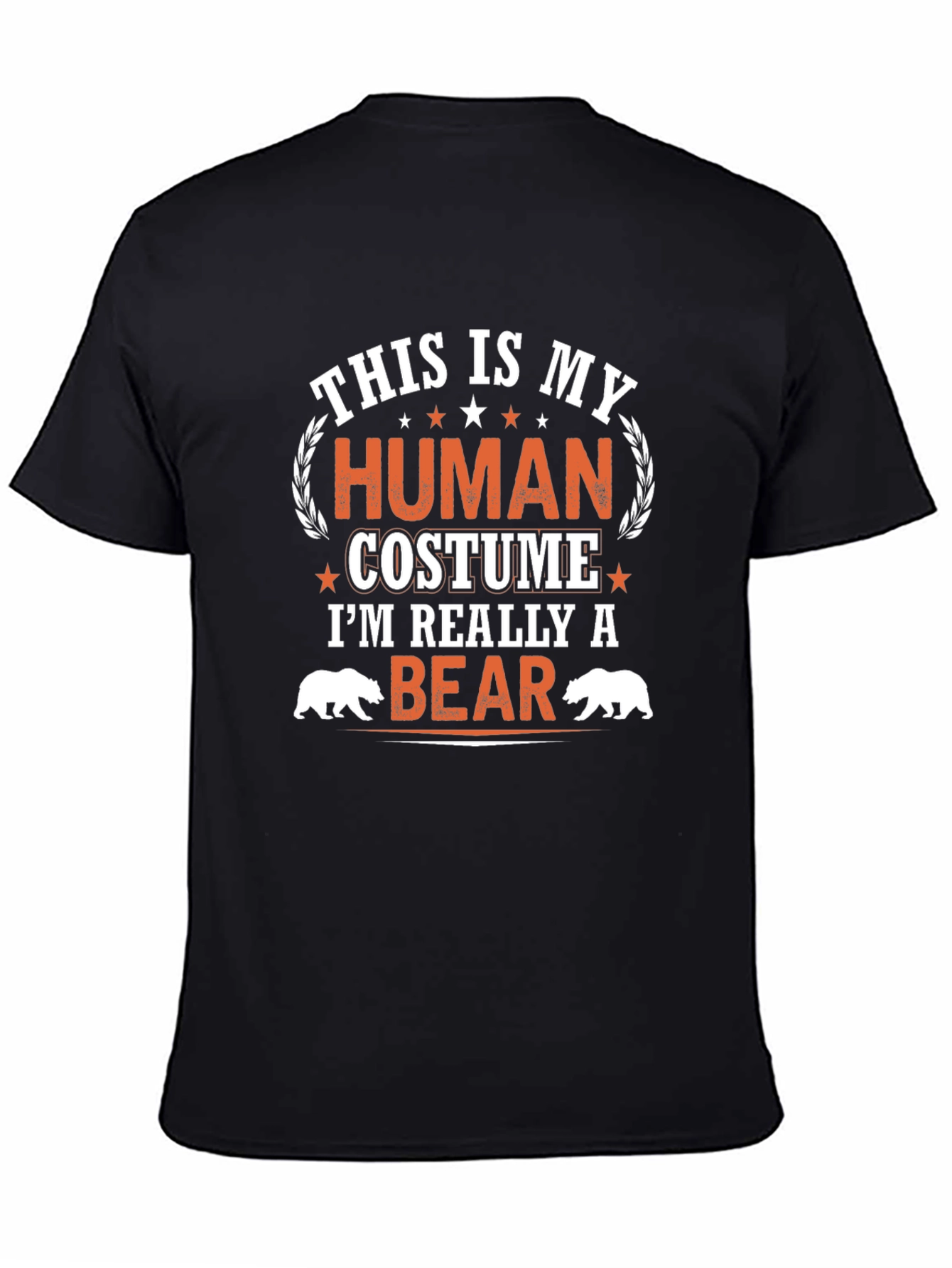 Human Costume Bear T-Shirt Funny Halloween Tee