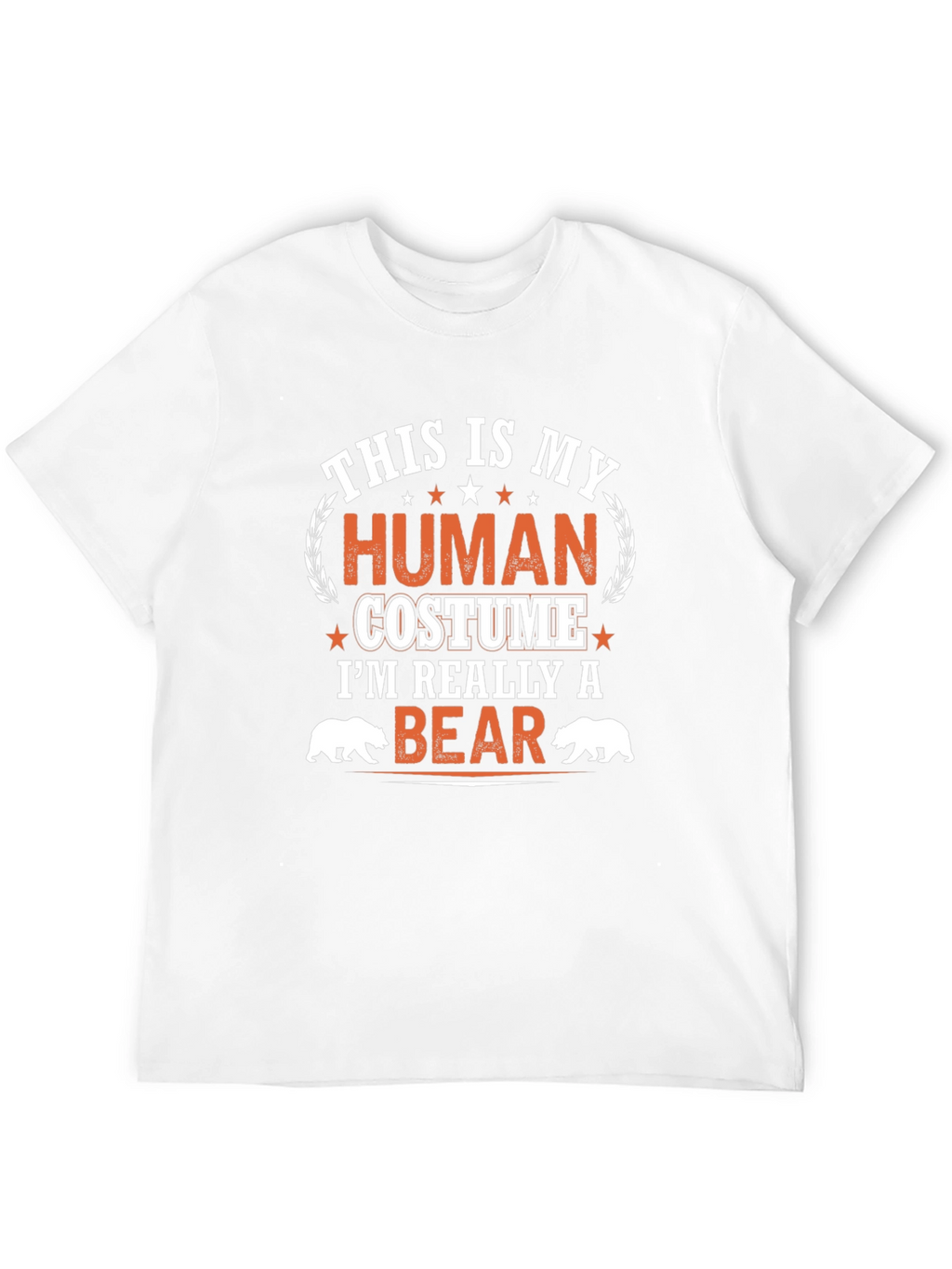 Human Costume Bear T-Shirt Funny Halloween Tee