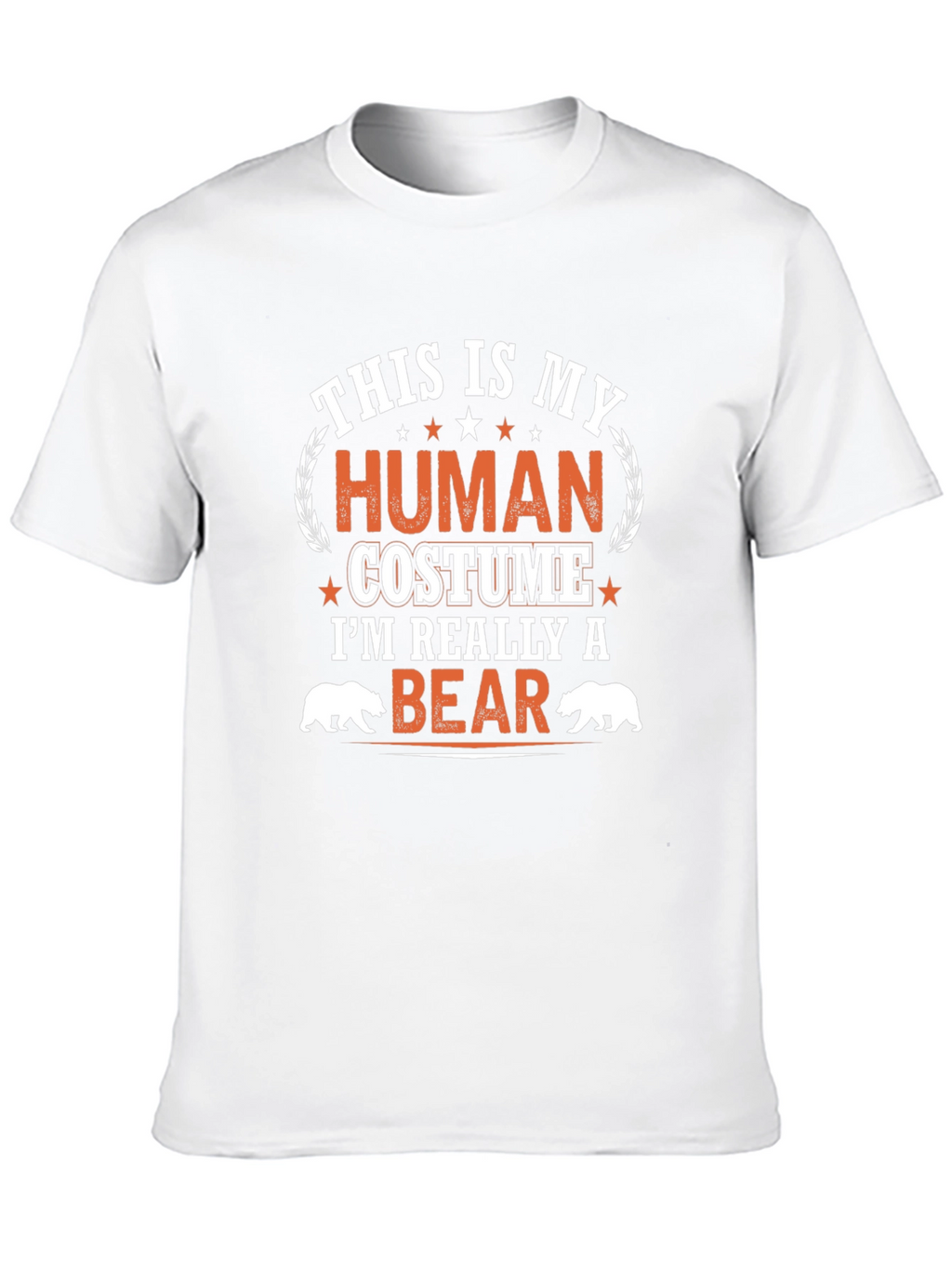 Human Costume Bear T-Shirt Funny Halloween Tee
