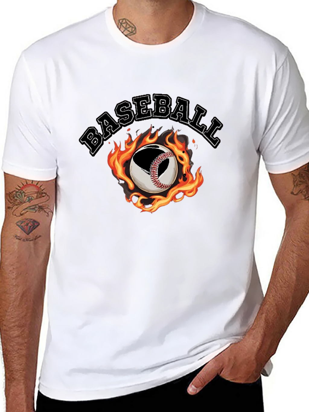 Baseball Fire Graphic T-Shirt