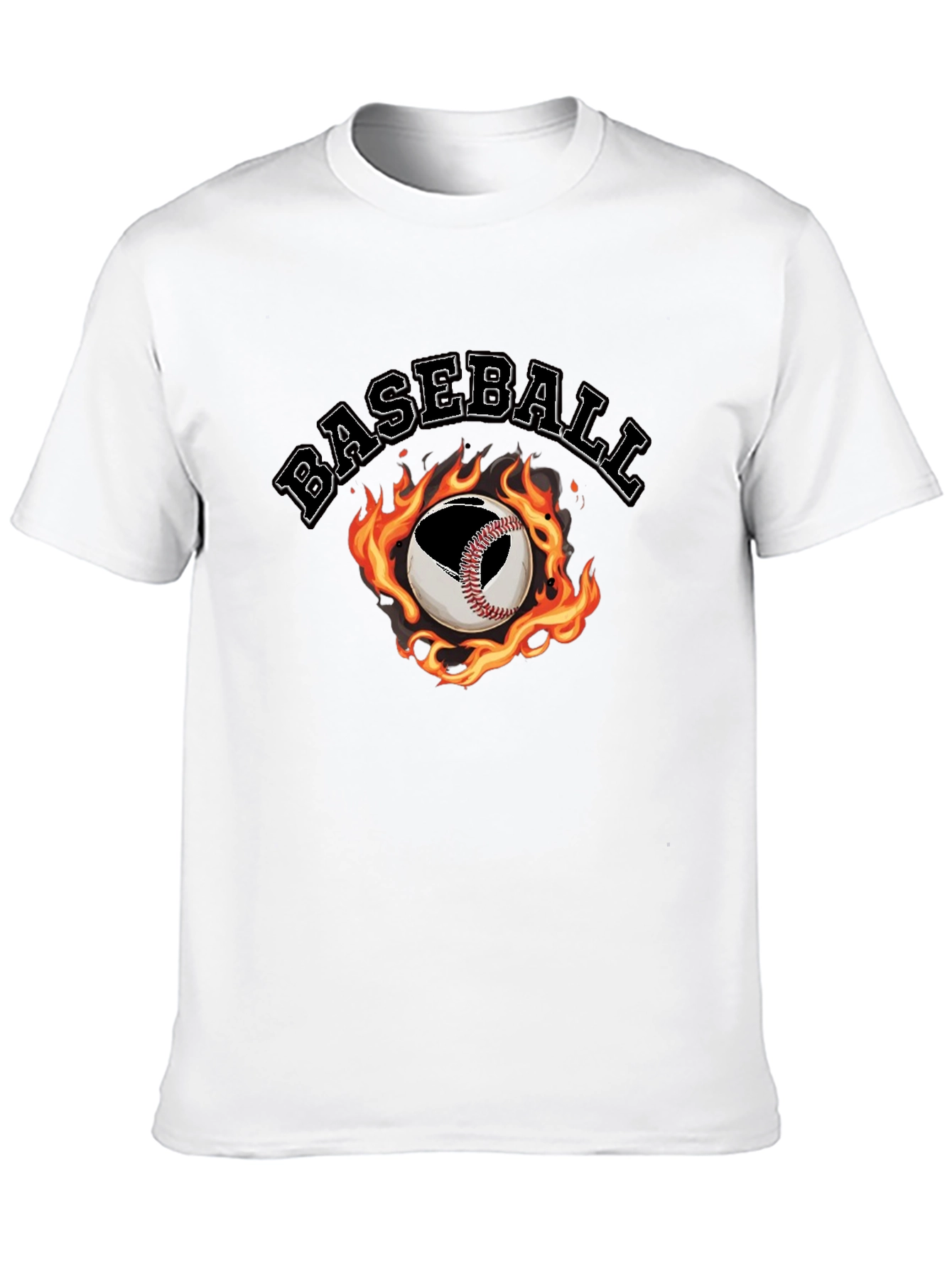 Baseball Fire Graphic T-Shirt