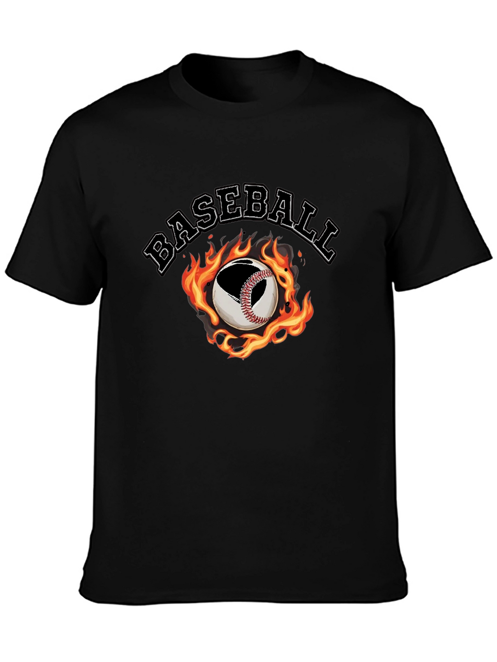 Baseball Fire Graphic T-Shirt