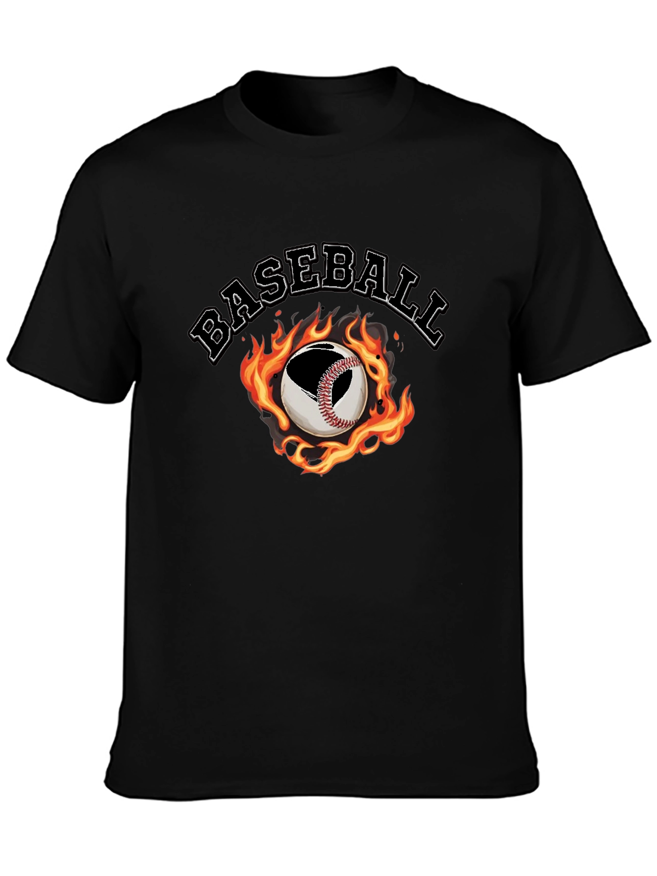 Baseball Fire Graphic T-Shirt