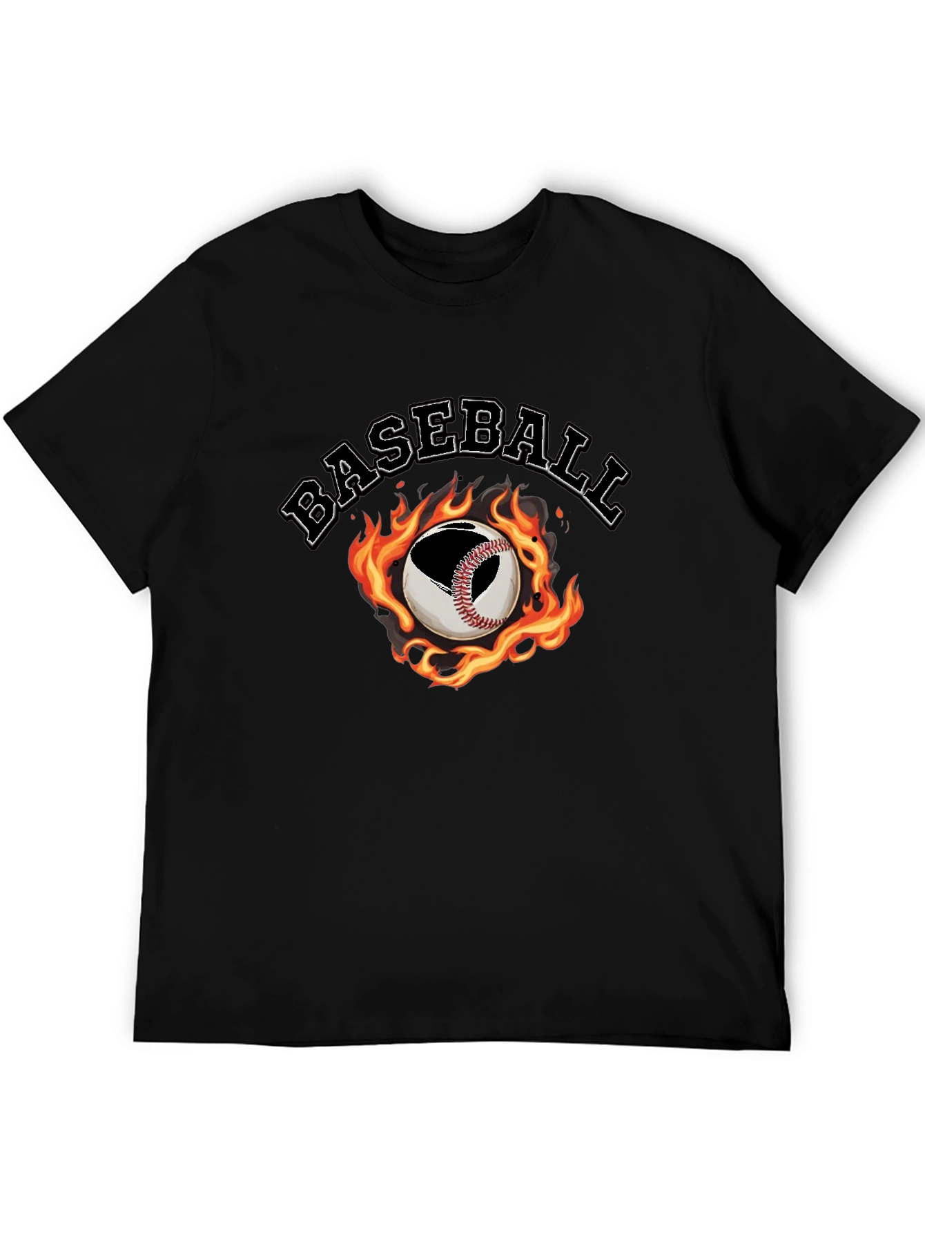 Baseball Fire Graphic T-Shirt