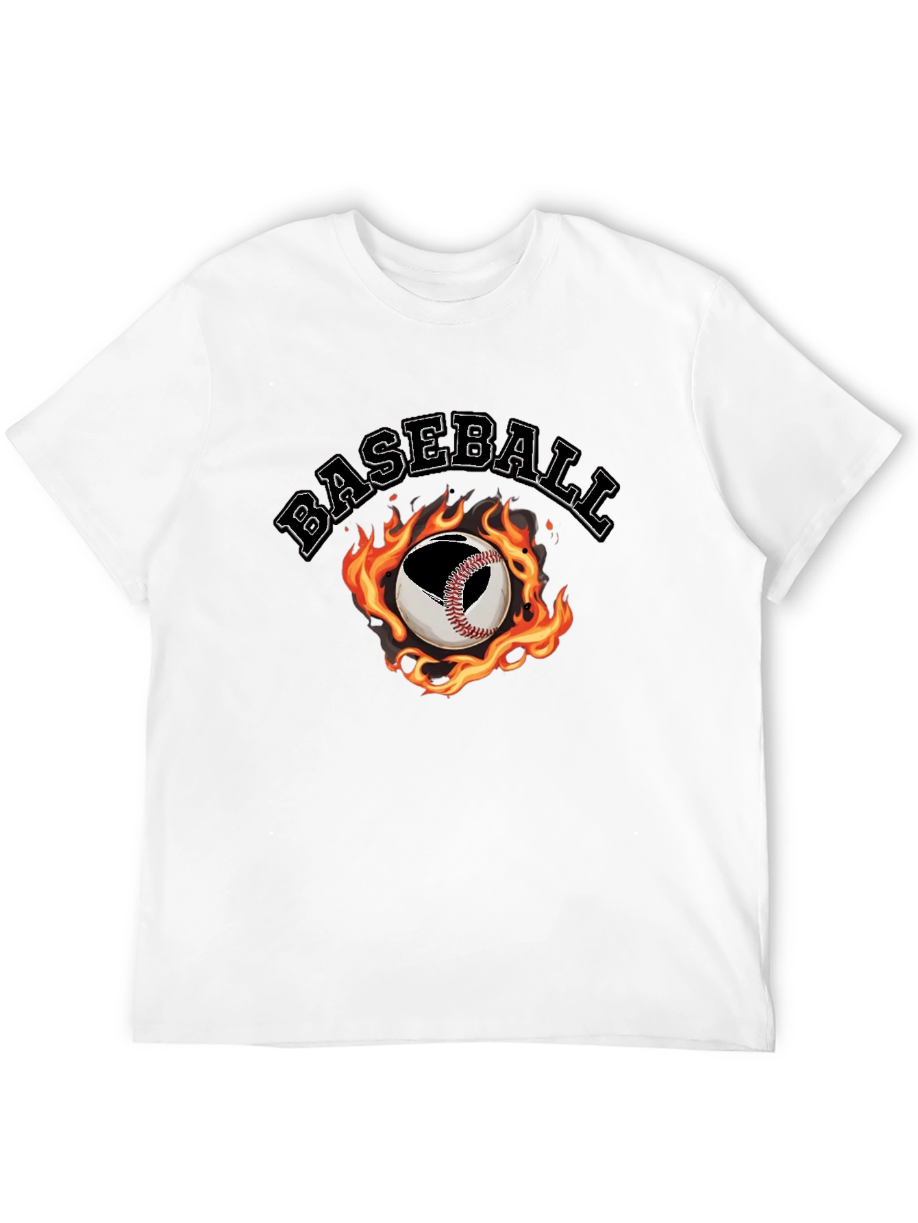 Baseball Fire Graphic T-Shirt