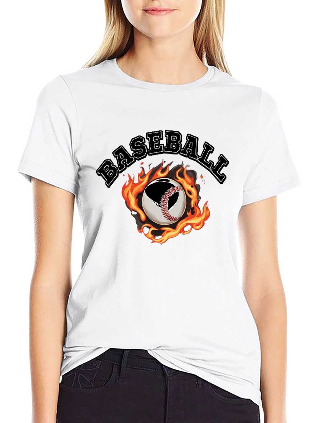 Baseball Fire Graphic T-Shirt