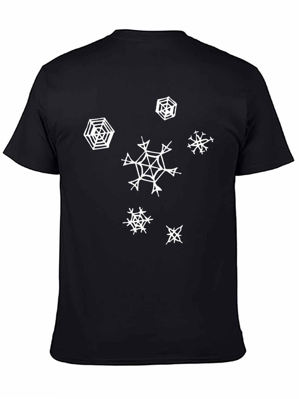 Snowflake Graphic Print Black T-Shirt