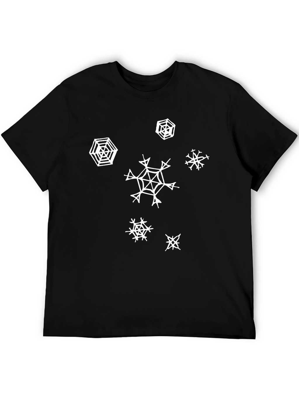 Snowflake Graphic Print Black T-Shirt