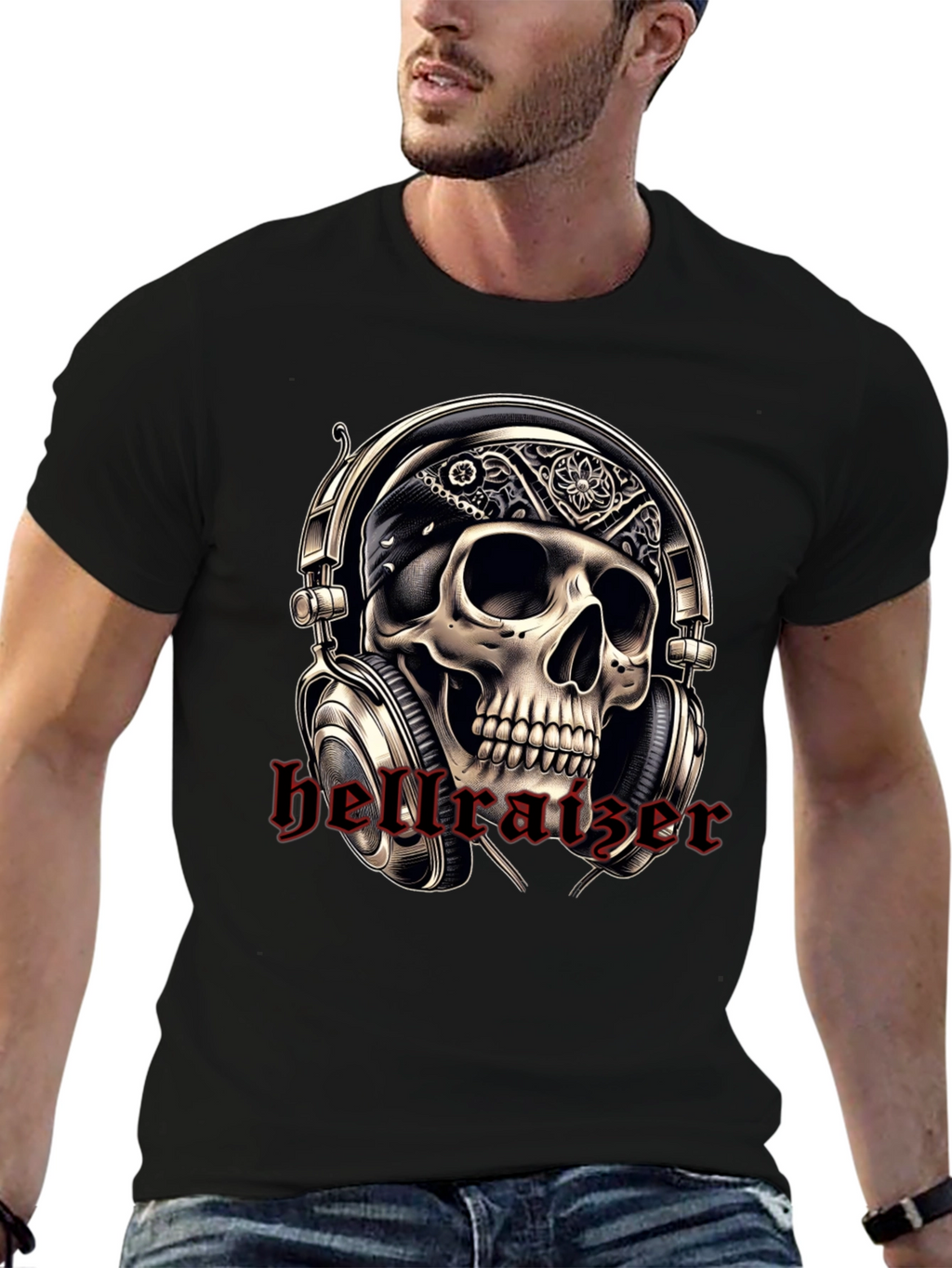 Skull Headphone T-Shirt - Rocker Tee