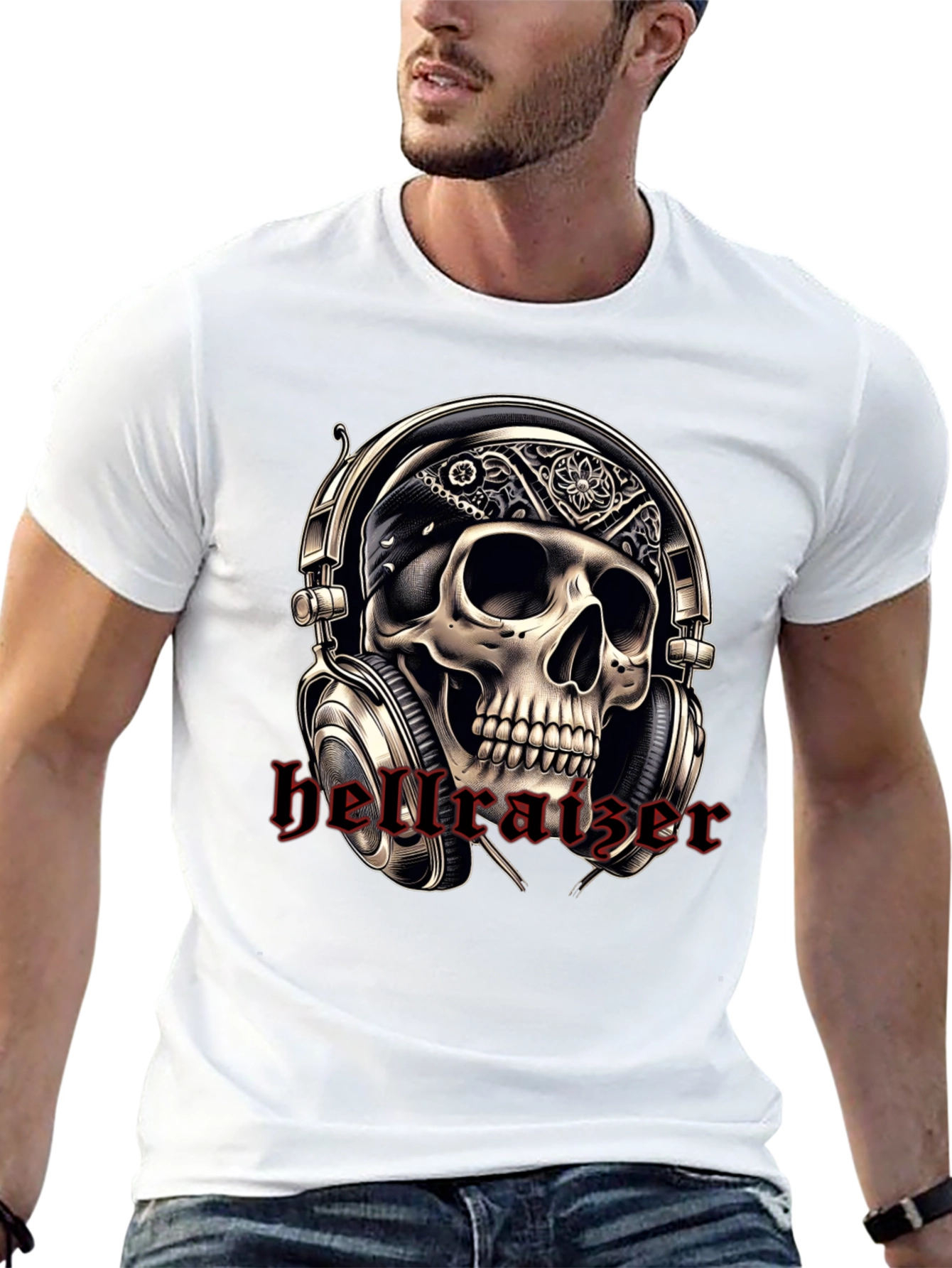 Skull Headphone T-Shirt - Rocker Tee